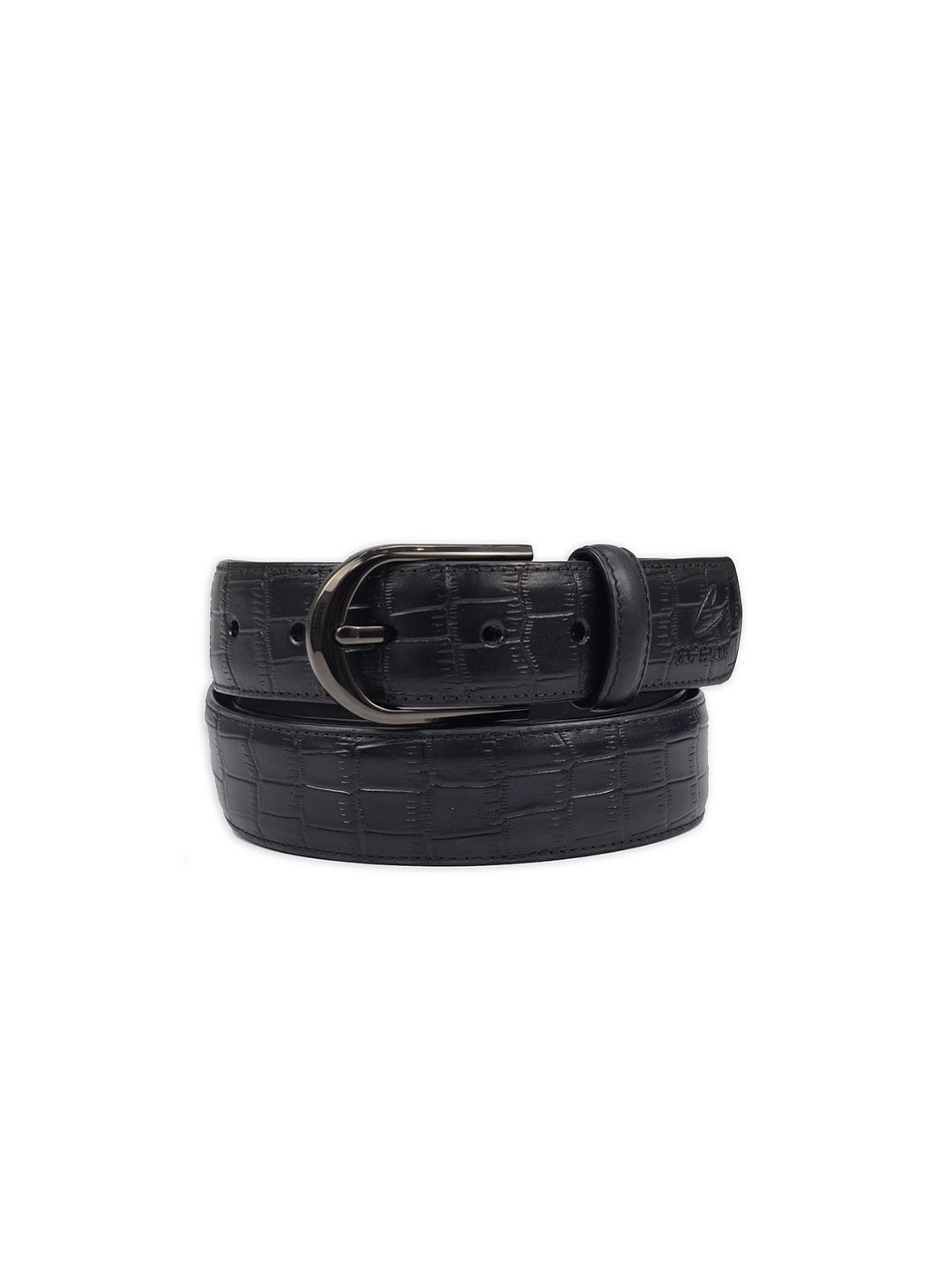El'Curio Men Textured Leather Belt With Tang Closure