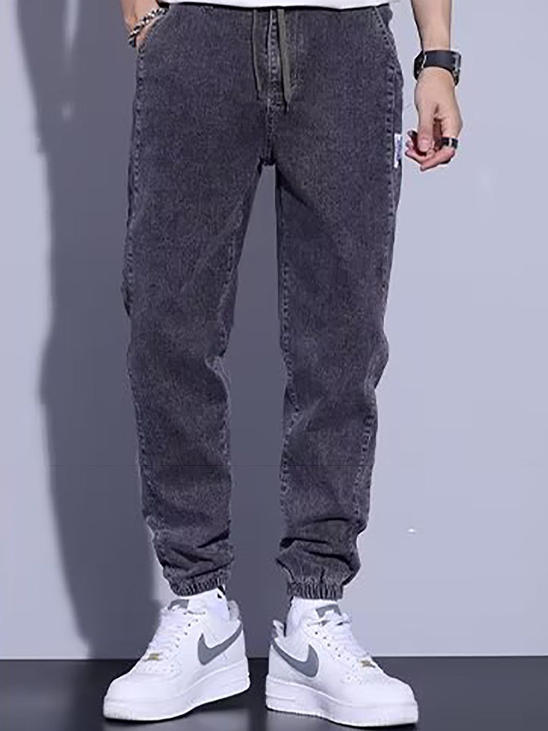 StyleCast x Revolte Men Jogger Fit Dark Shade Jeans