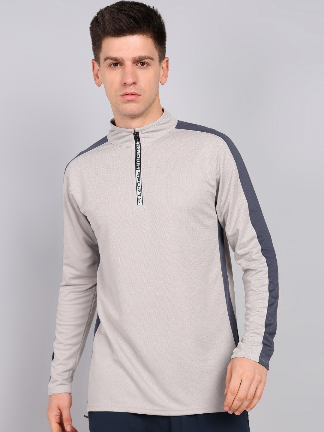 FARROWX Men Striped Henley Neck Sports T-shirt