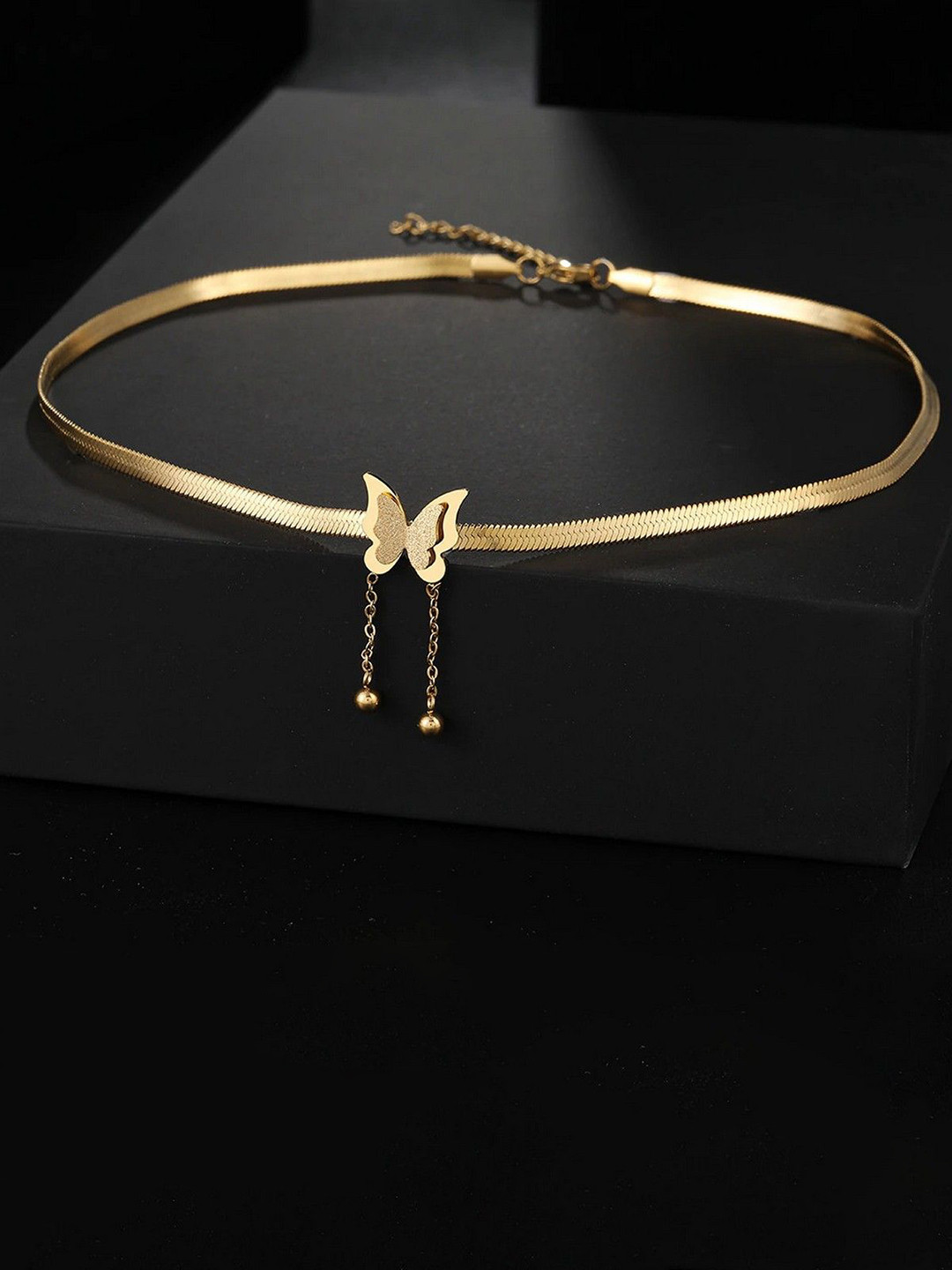 Thrillz Gold-Plated Butterfly Design Necklace
