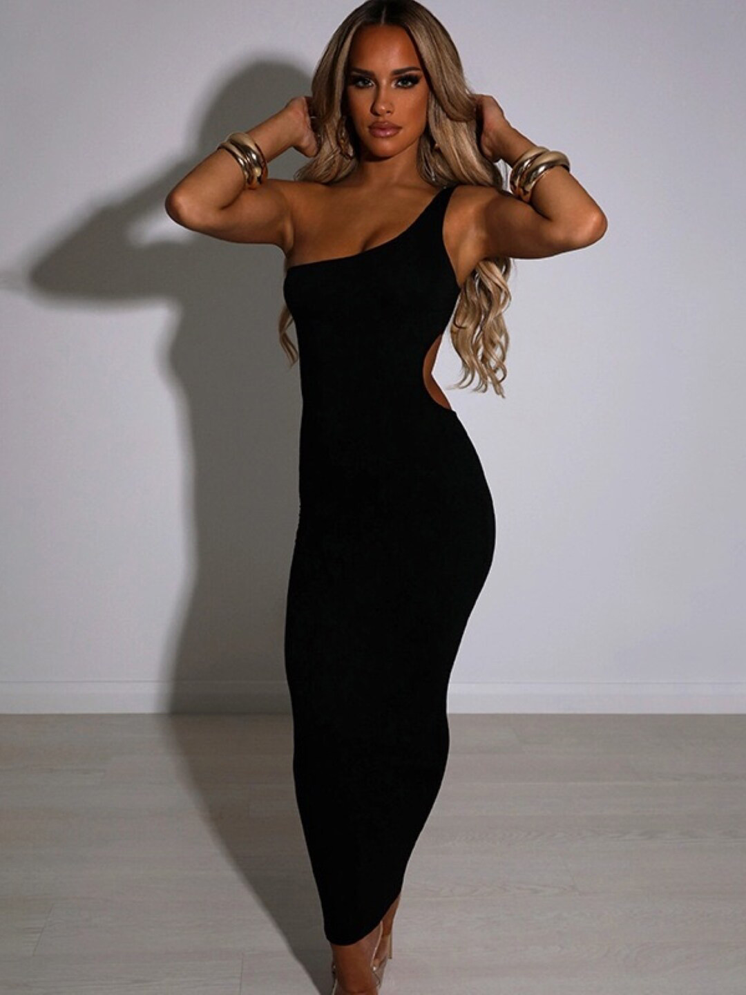 StyleCast Black One Shoulder Bodycon Dress