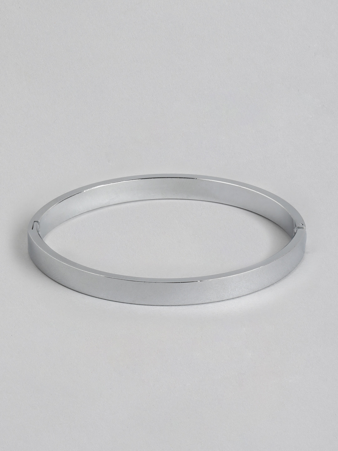 PARIS HAMILTON Unisex Oxidised Silver-Plated Kada Bracelet