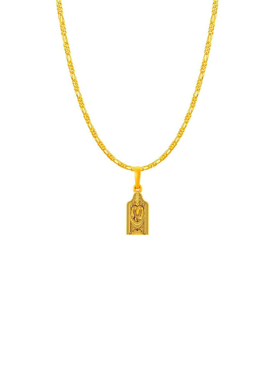 Metronaut 92.5 Sterling Silver 22KTGold-Plated Balaji Pendant With Figaro Chain