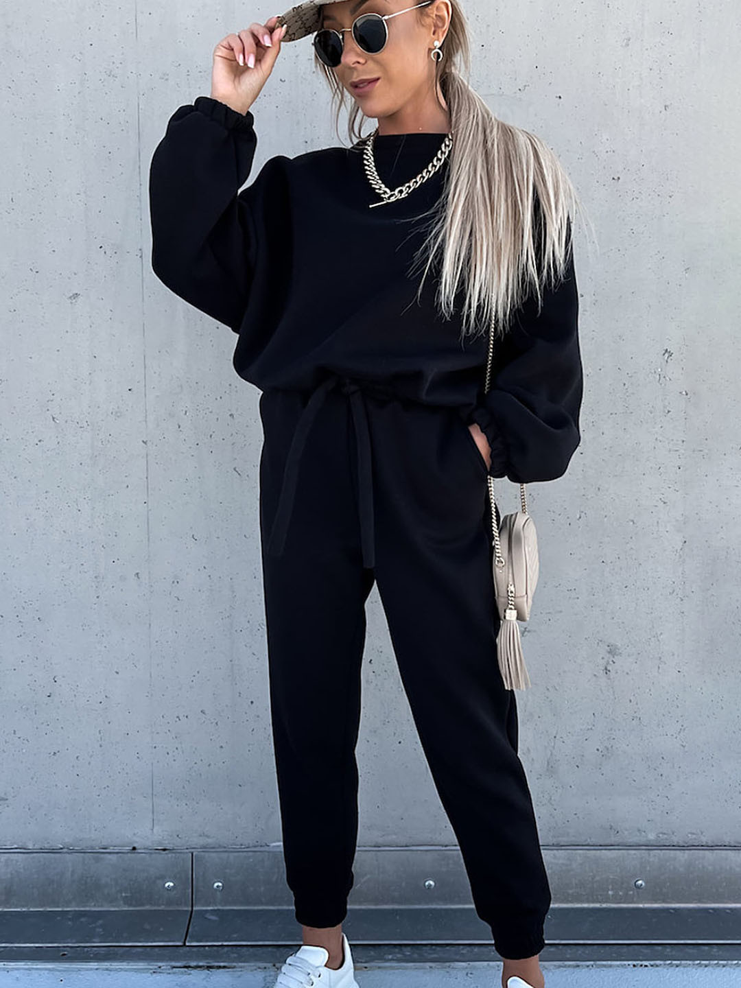 LULU & SKY Drawstring Detail Sweatshirt & Jogger Co-Ords