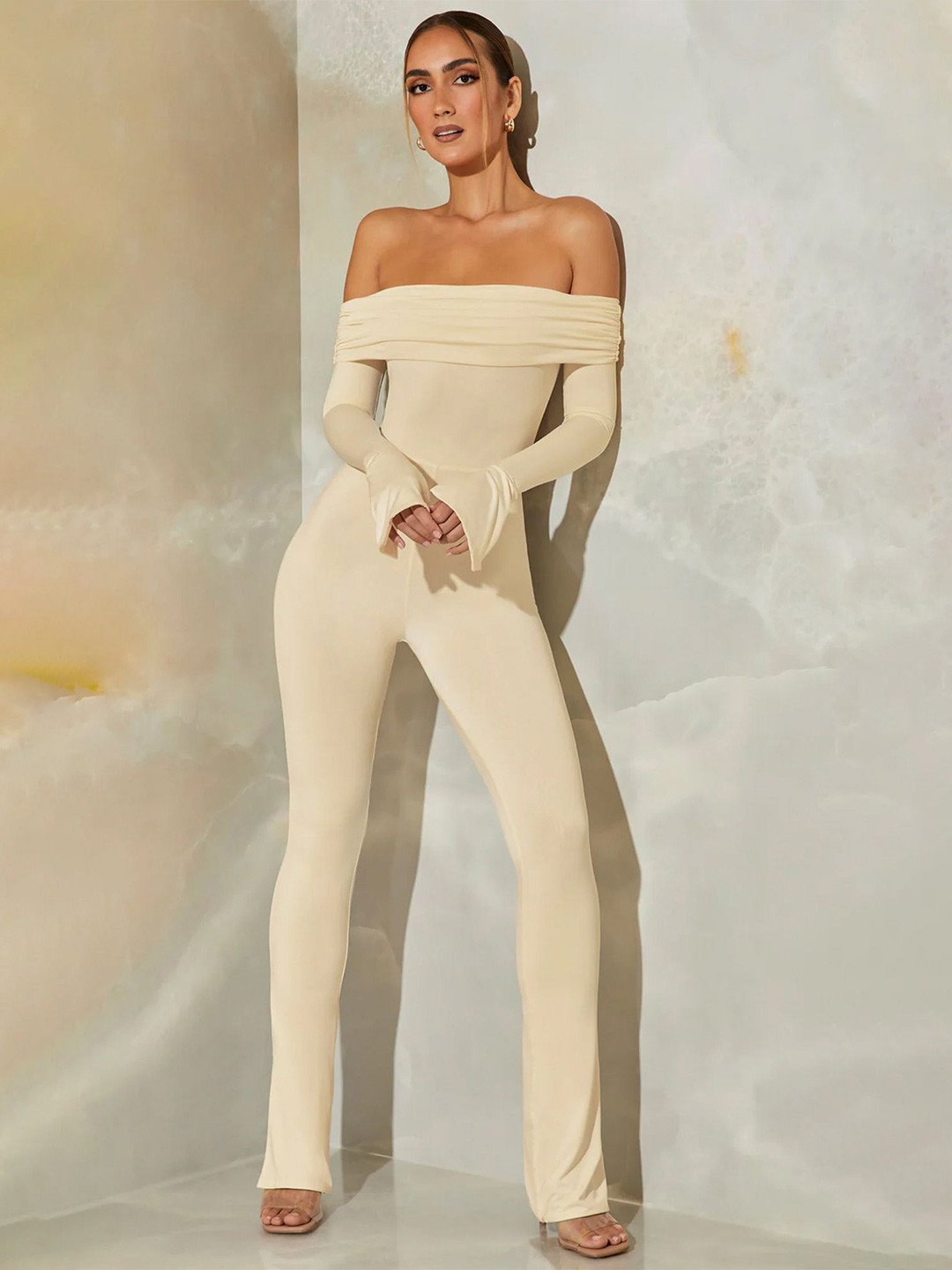 LULU & SKY Strapless Long Sleeveless Basic Jumpsuit