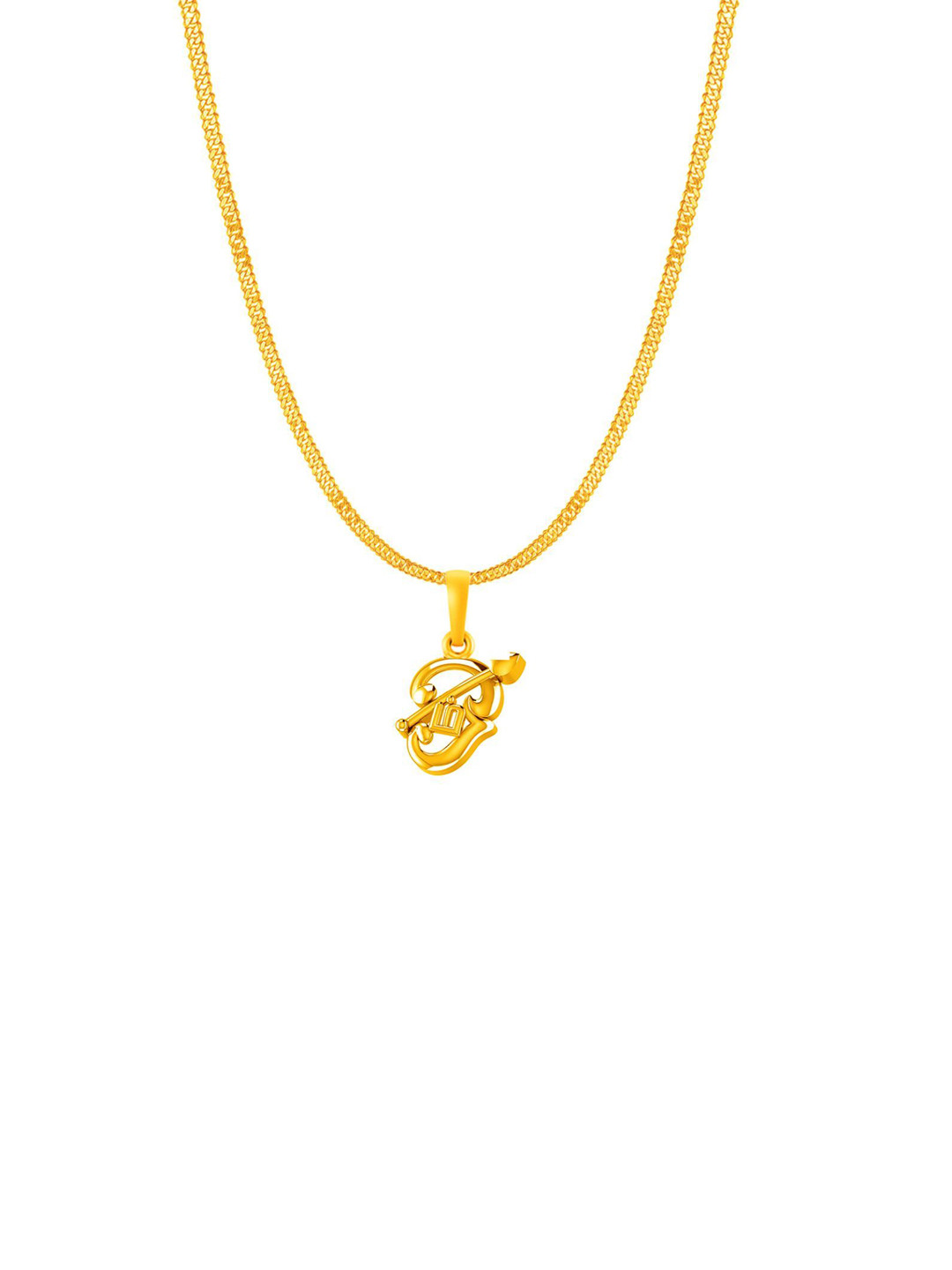 Metronaut Men 925 Silver 22KT Gold-Plated OM Pendant With Box Chain