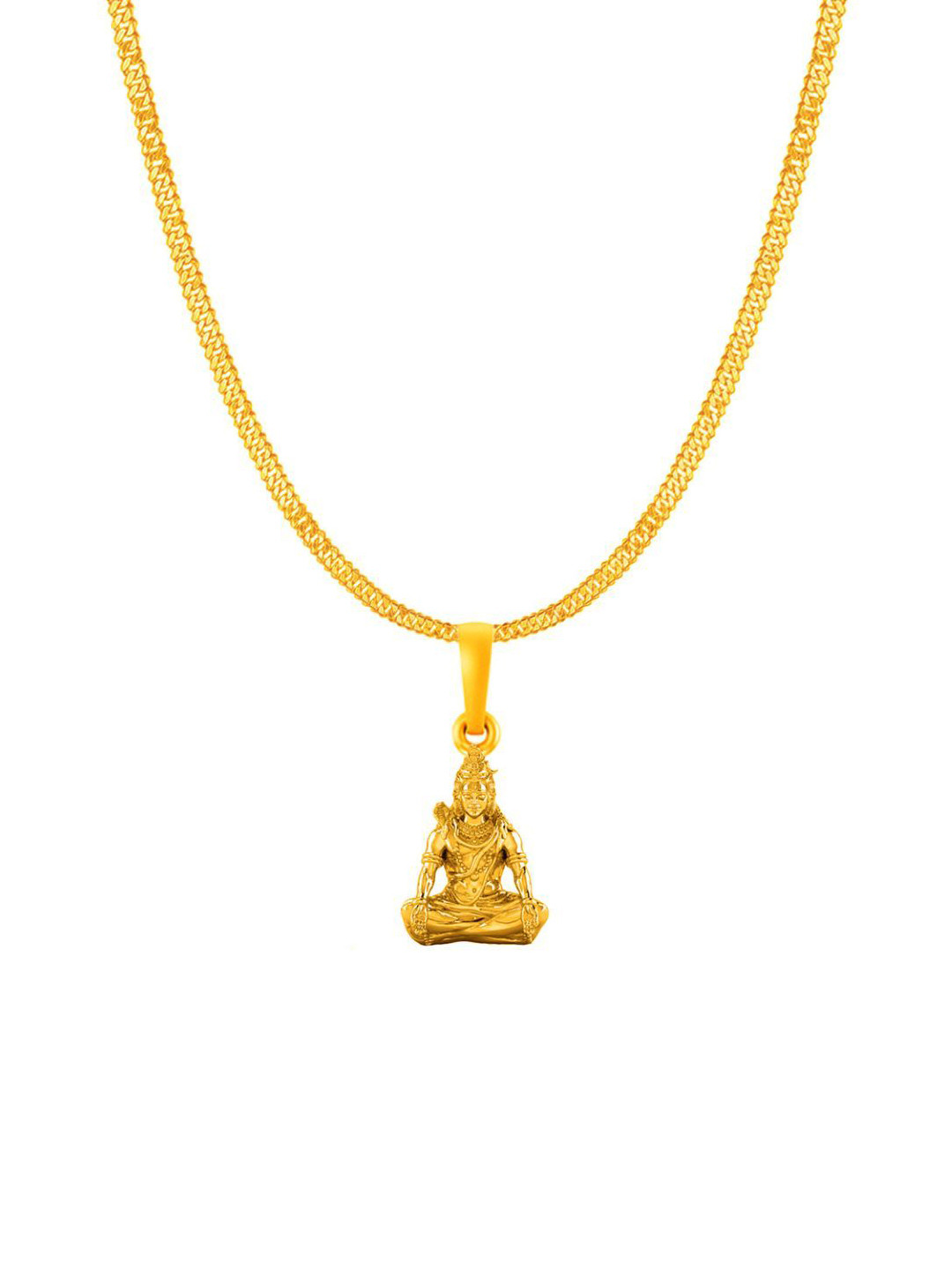 Metronaut 925 Silver 22K Gold-Plated Lord Shiva Pendants With Curb Chain