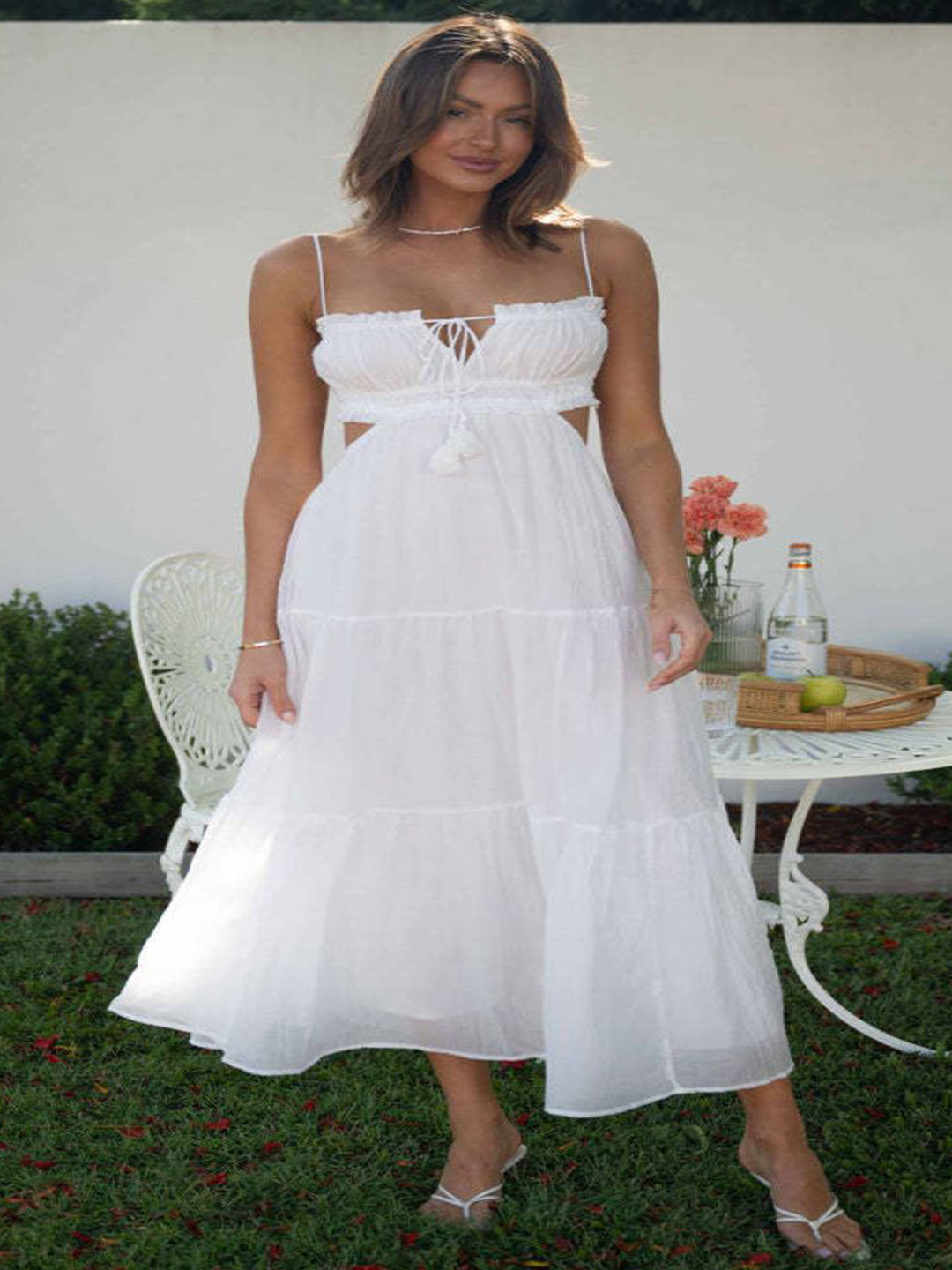 StyleCast Shoulder Strap Empire Midi Dress