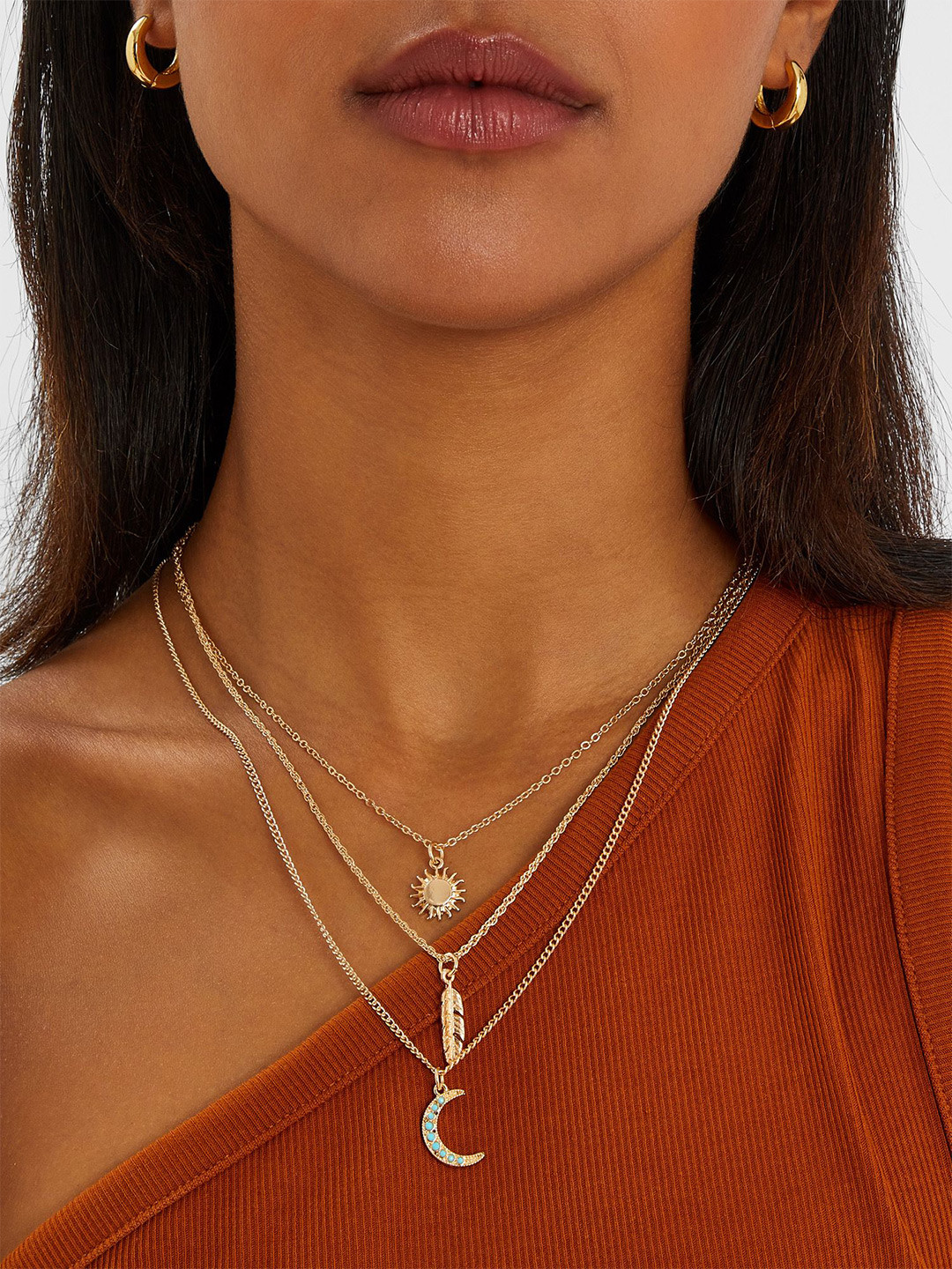 Accessorize Gold-Plated Celestial Layered Necklace