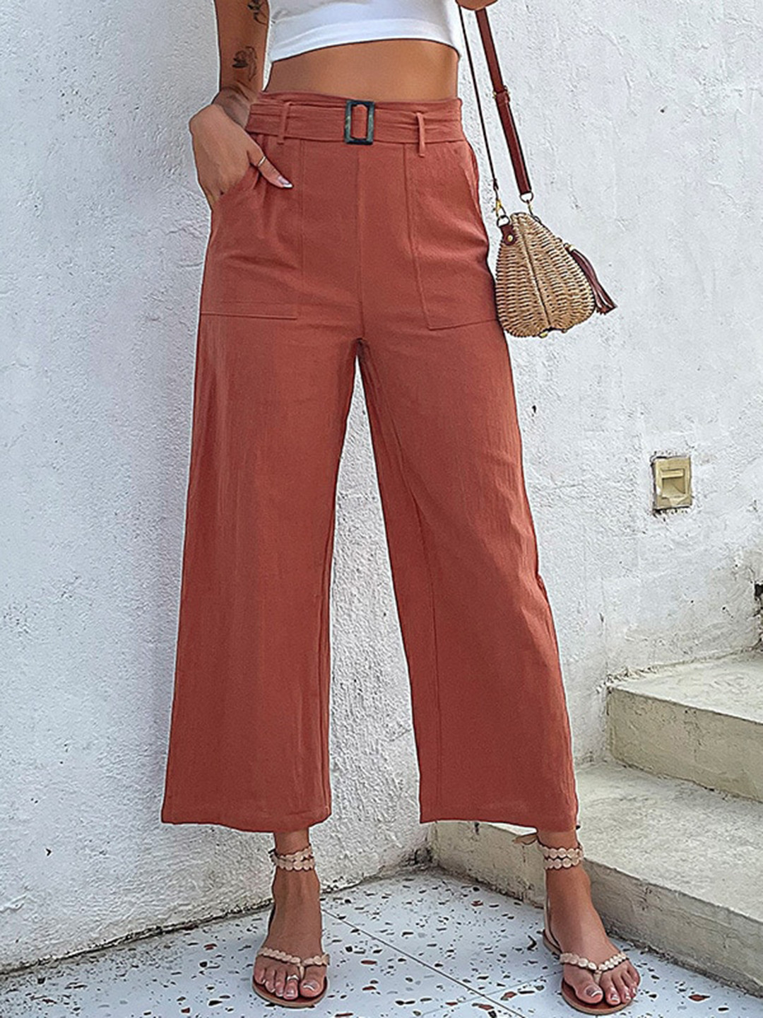 StyleCast Women Brown Loose Fit Trousers