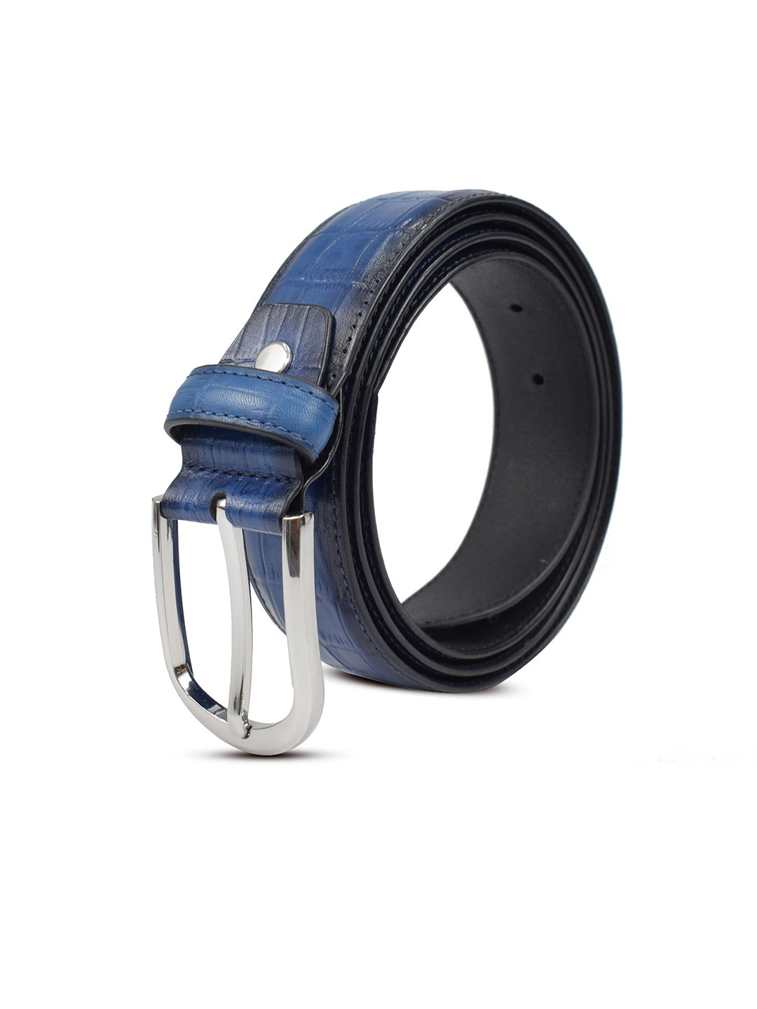 El'Curio Men Textured Leather Belt With Tang Closure