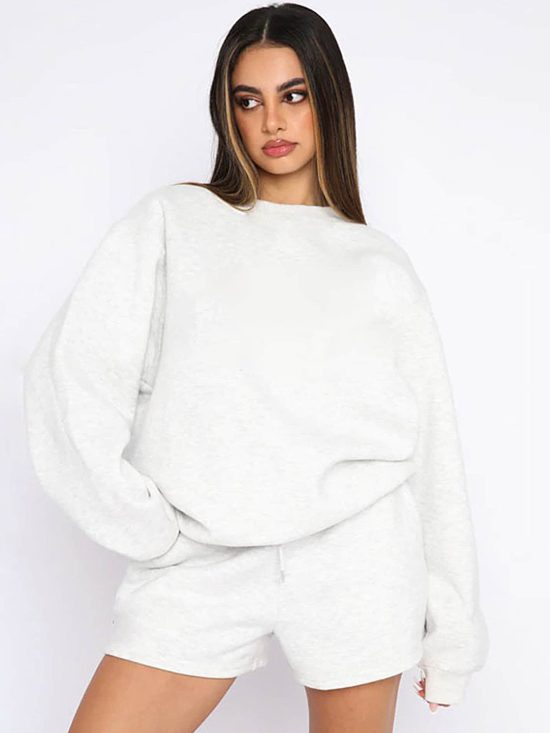 LULU & SKY Crew Neck Sweatshirt With High Waist Shorts