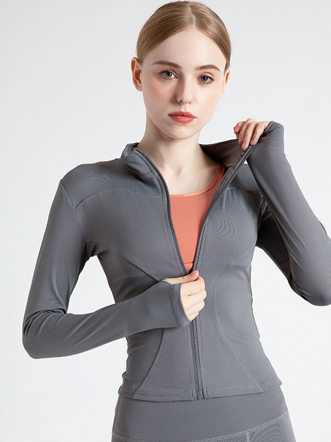StyleCast Flex Women Mock Collar Lightweight Yoga Sporty Jacket