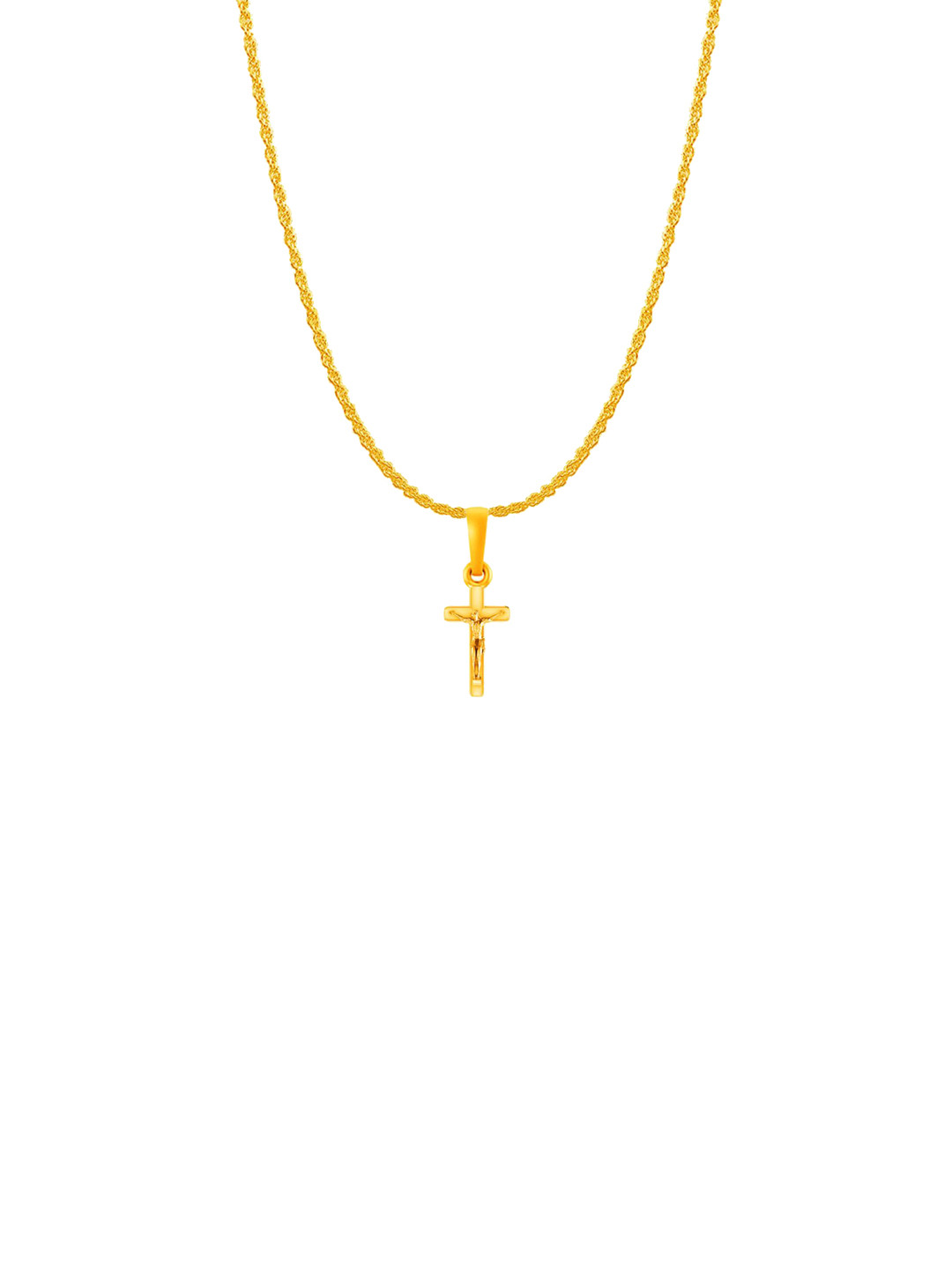 Metronaut Men 925 Silver 22KT Gold-Plated Jesus Pendant With Rope Chain