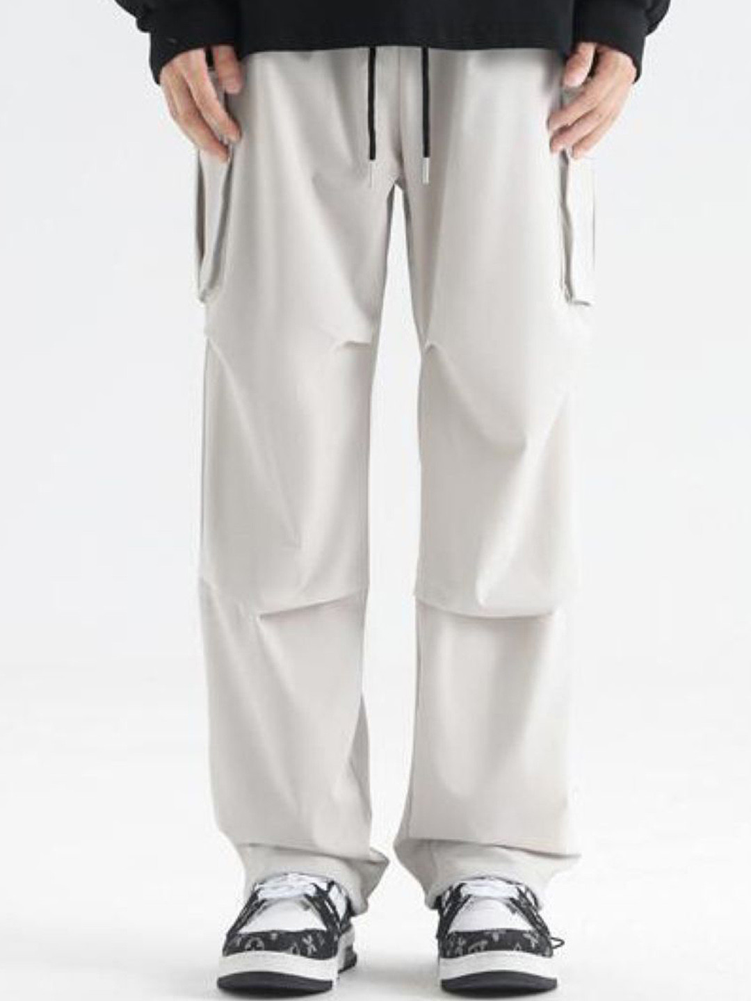 Men's Casual Mid-Rise Loose Fit Cargo Trousers