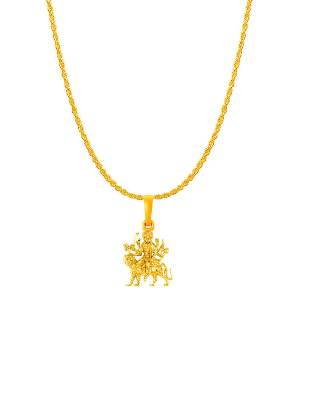 Metronaut Men 22 K Gold-Plated 925 Durga Maa Samarth Pendants with Chains