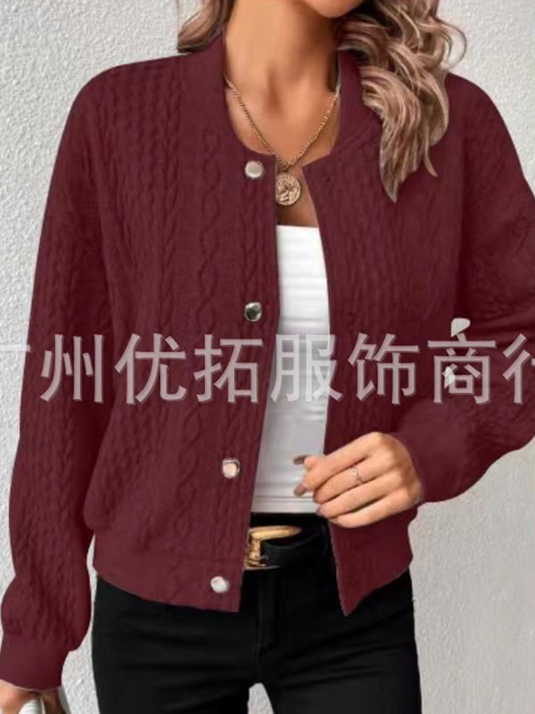 StyleCast Women Open Front Jacket with Patchwork