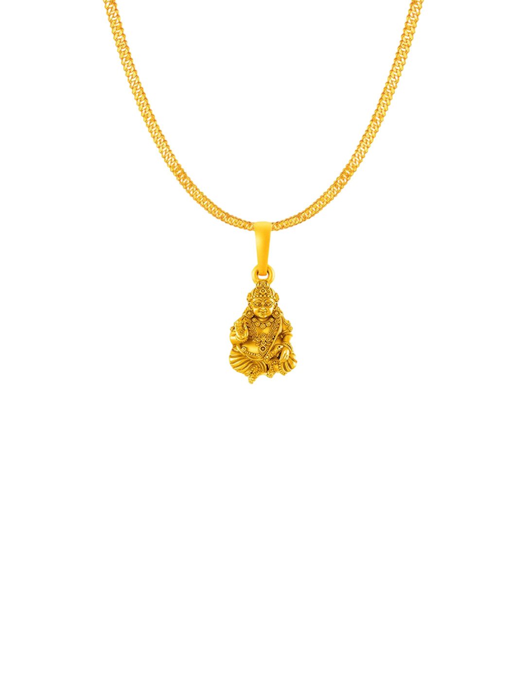 Metronaut 925 Silver 22K Gold-Plated Kuber Swamy Pendants With Curb Chain