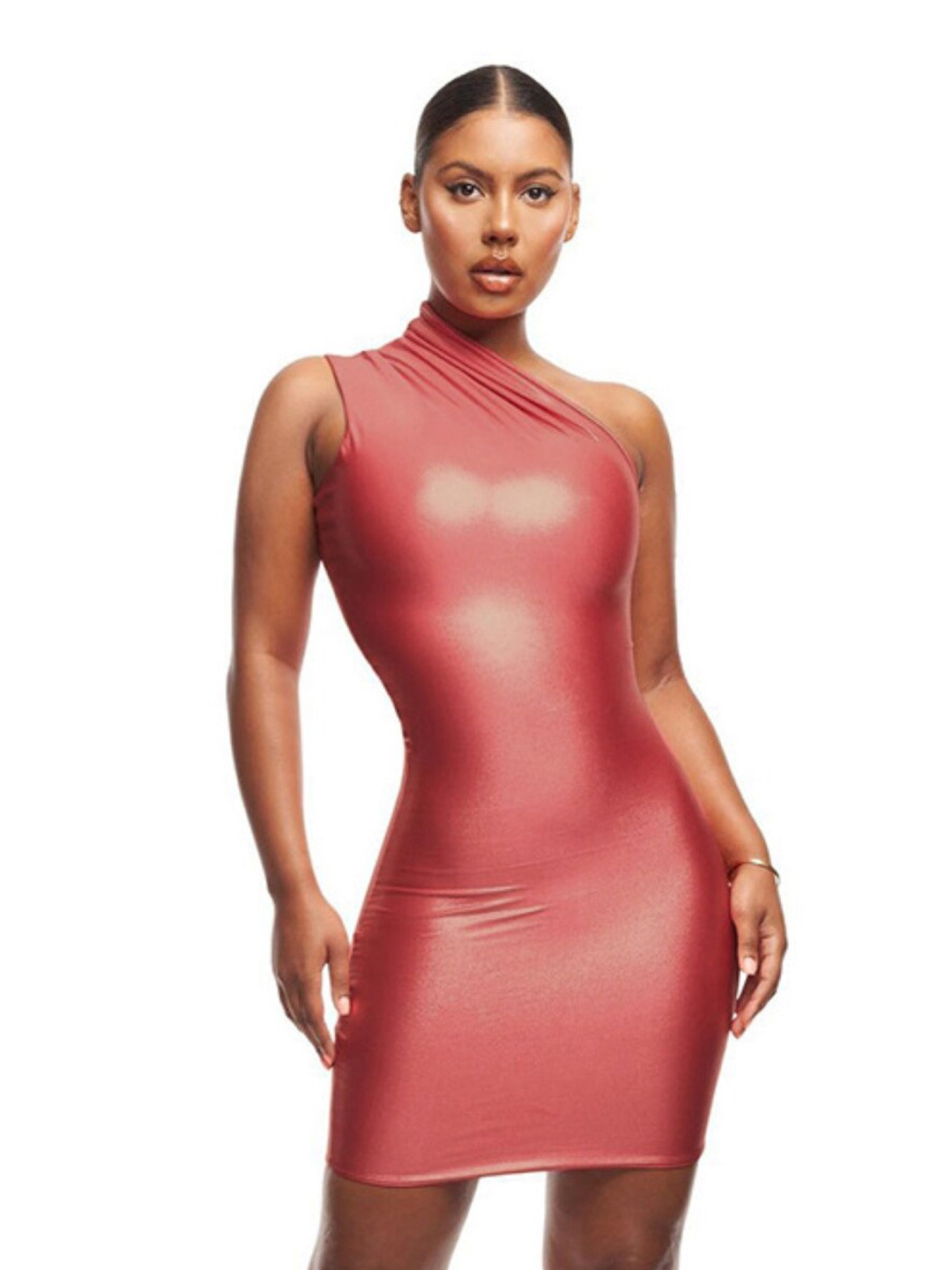 StyleCast Pink One Shoulder Bodycon Dress