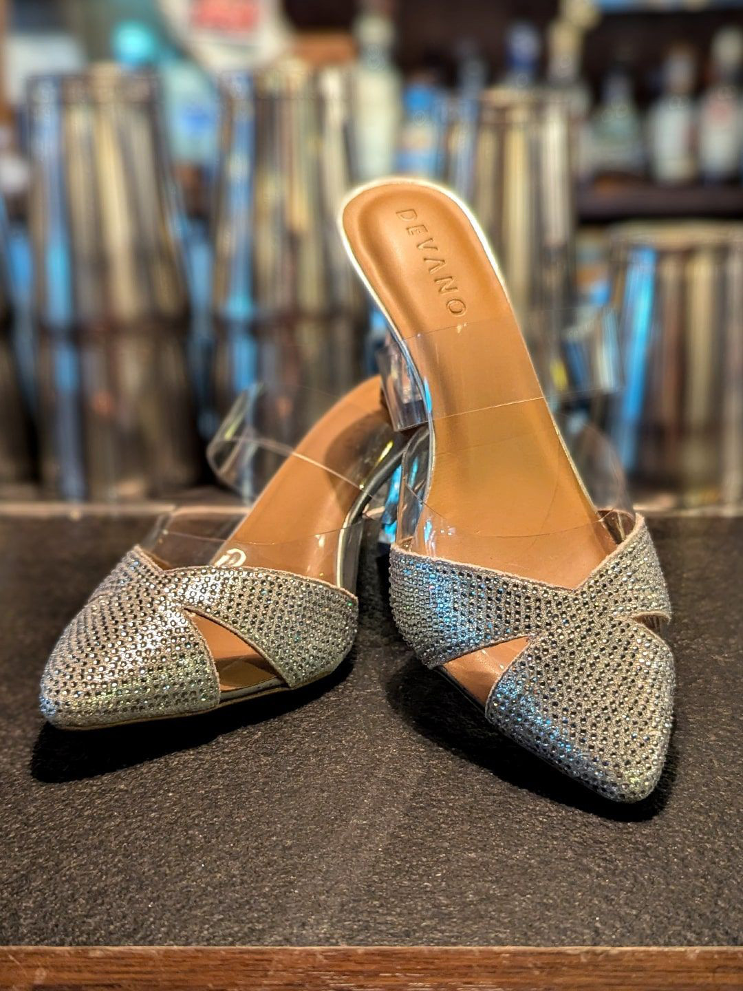 Devano Women Embellished Pointed Toe Stiletto Mules