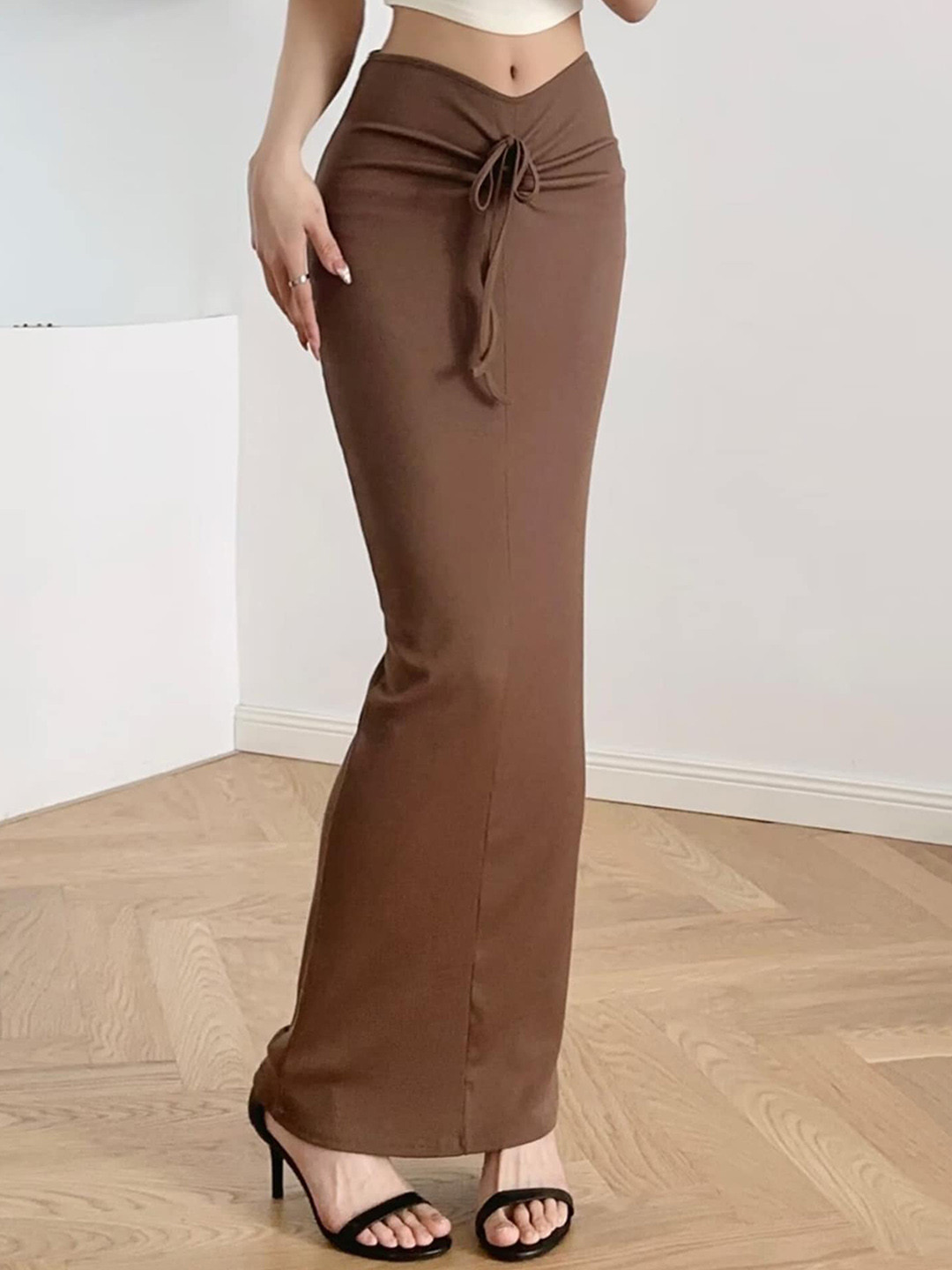 LULU & SKY Tie-up Drawstring Maxi Skirt