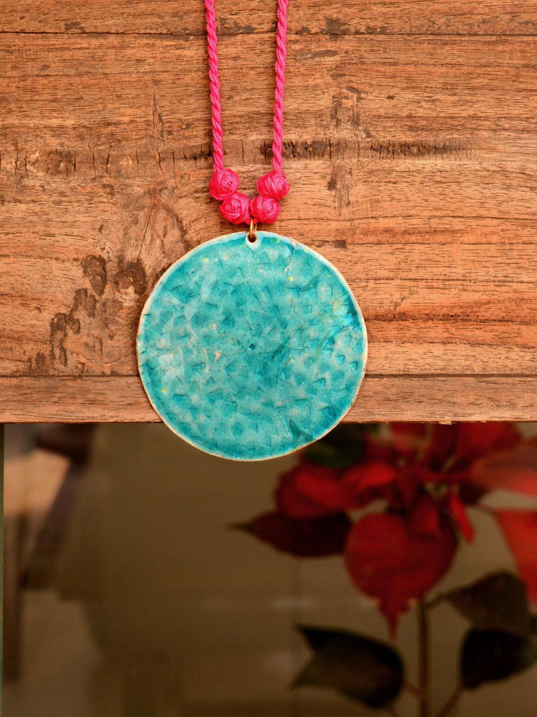 Ekibeki Copper Enamel Large Pendant Necklace