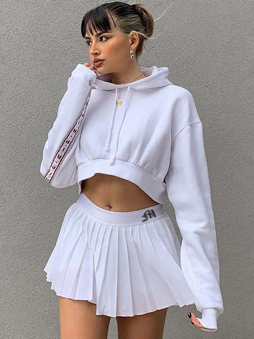 LULU & SKY Pleated Mini Skater Skirt