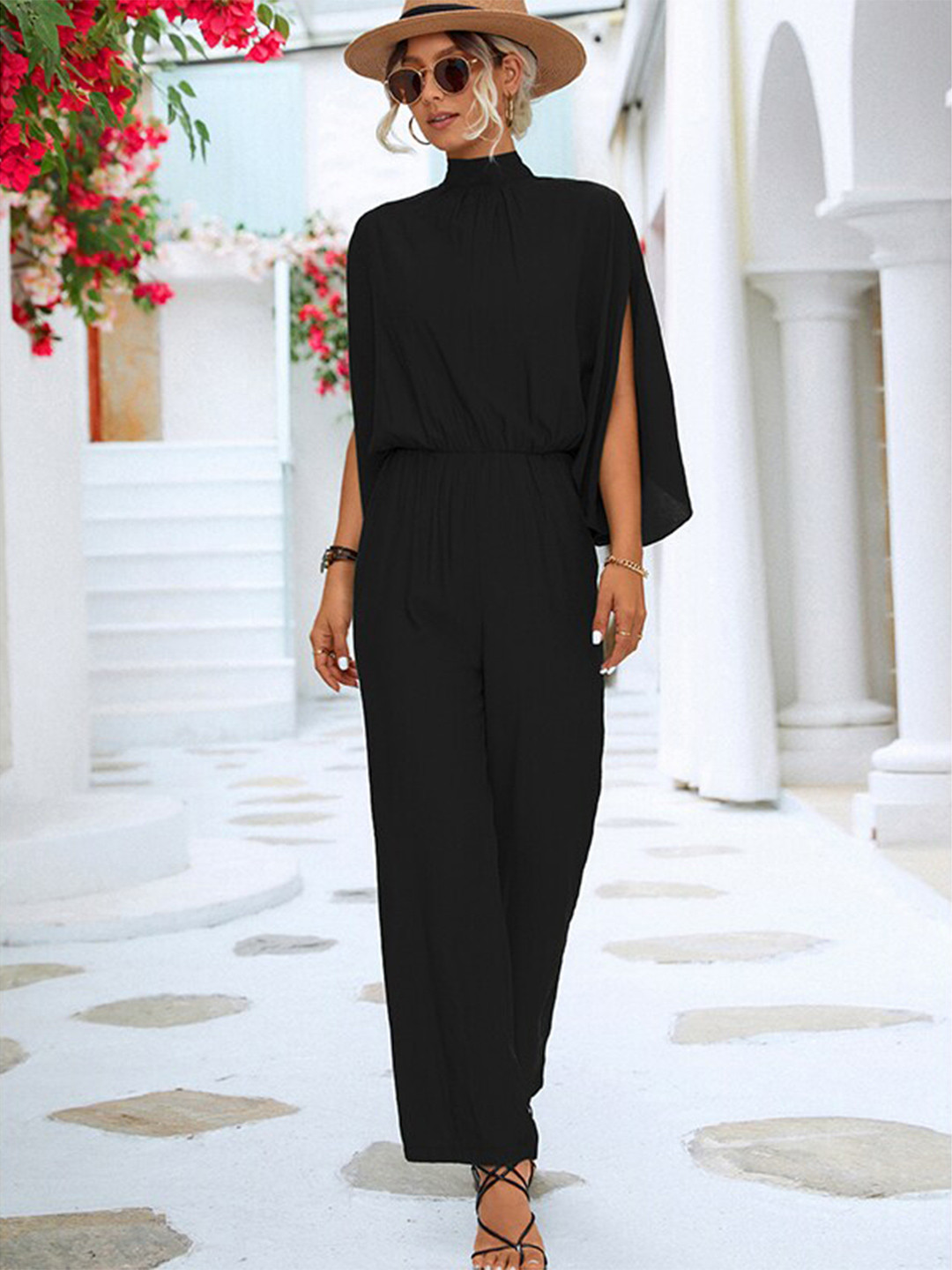 StyleCast Black High Neck Basic Jumpsuit