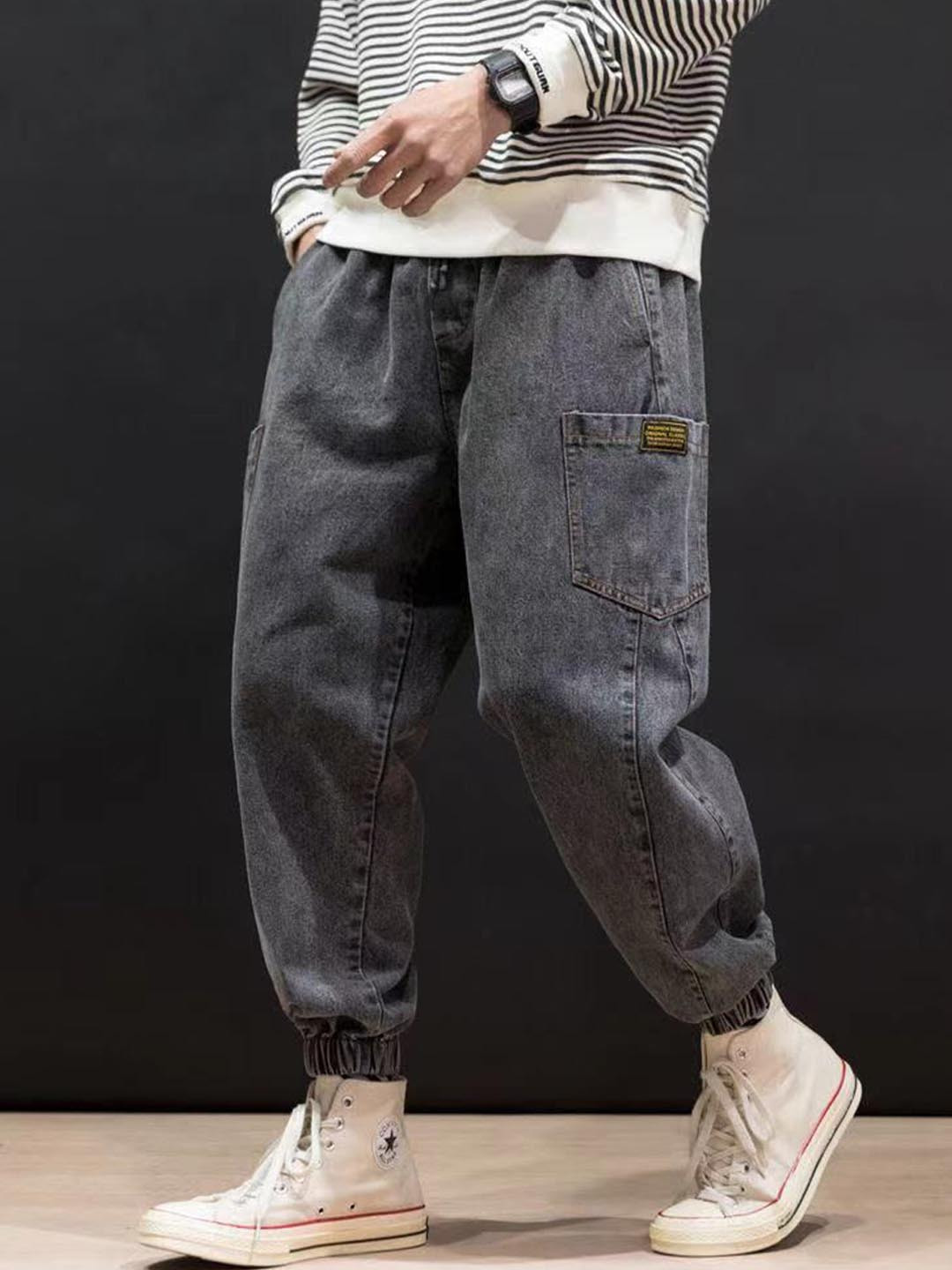 StyleCast Men Black Stretchable Jogger Jeans