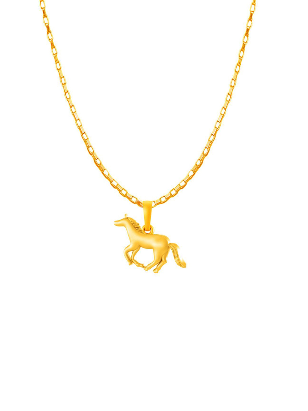 Metronaut 92.5 Sterling Silver 22KTGold-Plated Horse Pendant With Box Chain