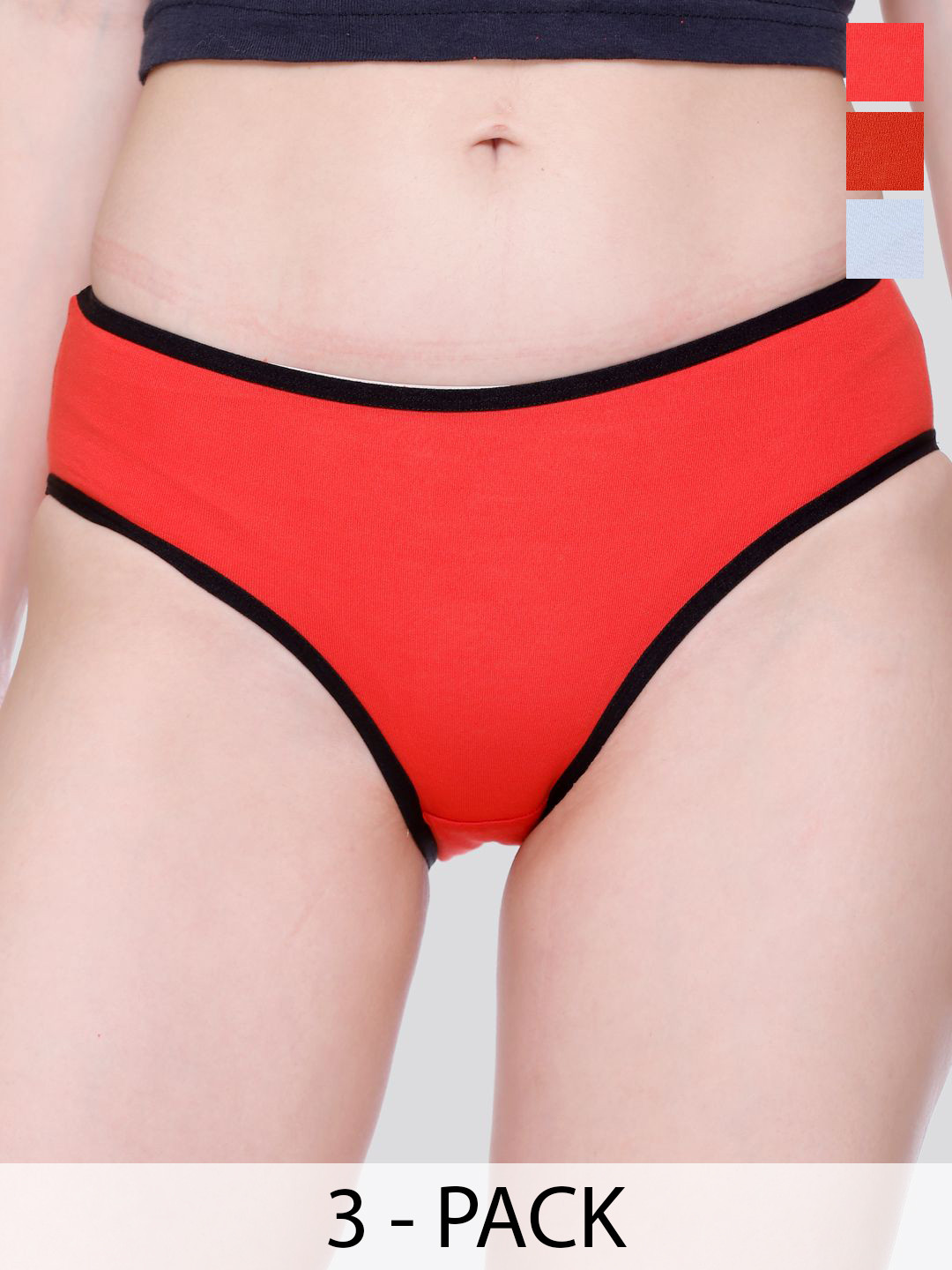 Skidlers Pack Of 3 Cotton Hipster Briefs 3SKD-BRIEF-20-RED-20-SKY-20-RUST-2XL
