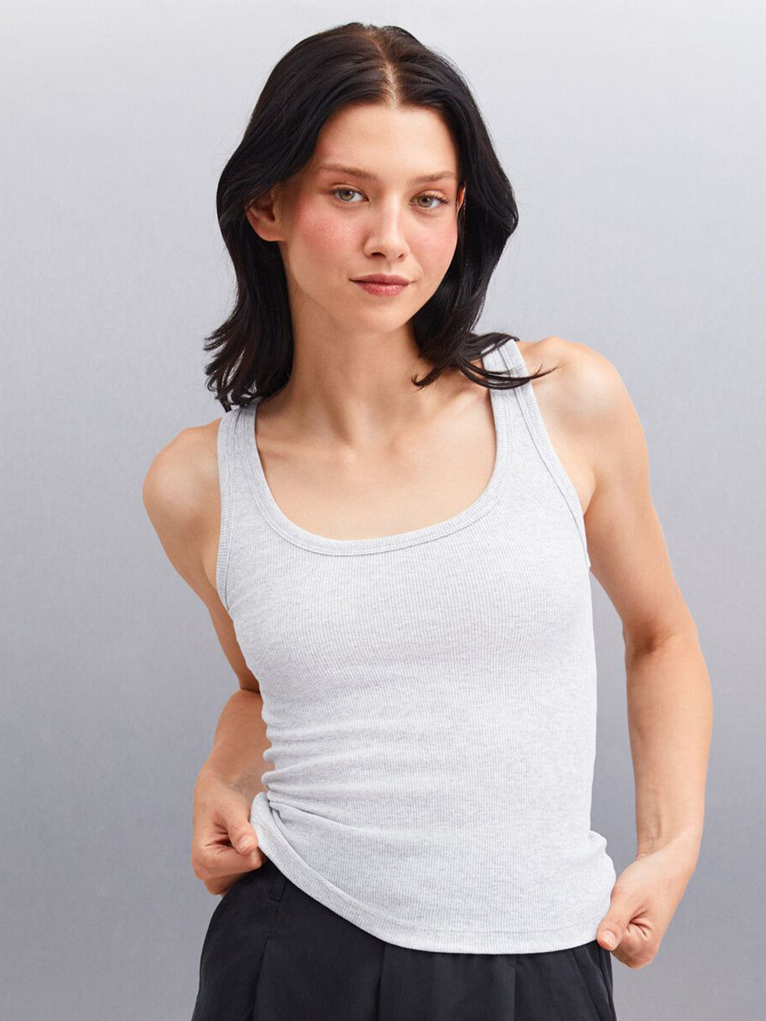 GRIMELANGE Striped Cotton Tank Top