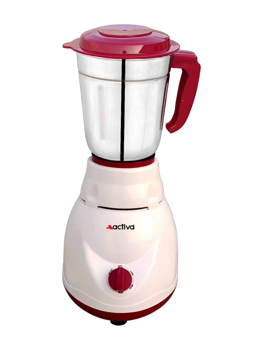 Activa Pluto Maroon Stainless Steel Powerful Motor Wet and Dry Grinder with Juicer-500W