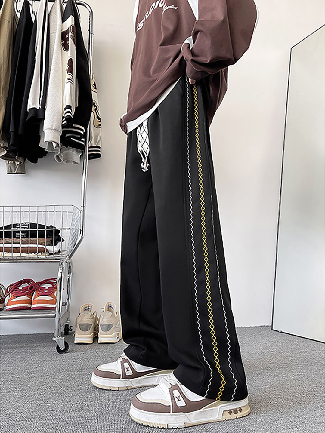 StyleCast x Revolte Men Striped Side Stripes Chinos