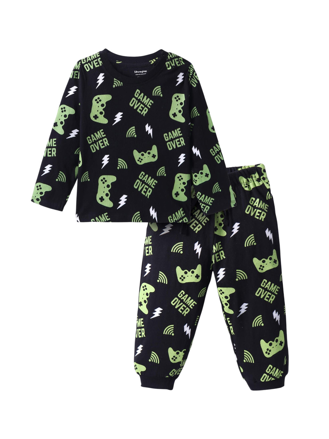 Honeyhap Boy Graphic Print Pure Cotton Night suit