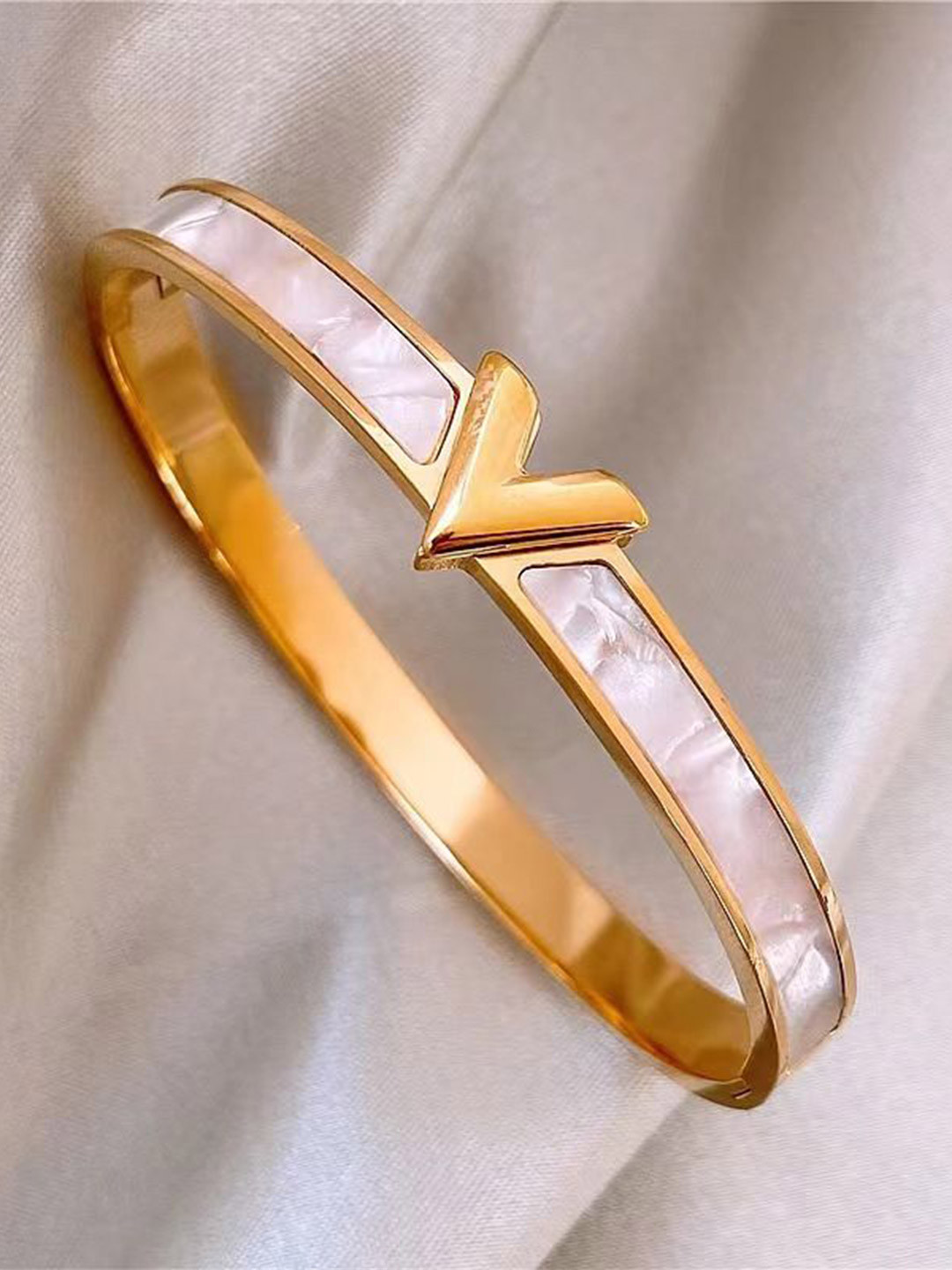 Just Lil Things Gold-Plated V Shaped Wraparound Bracelet
