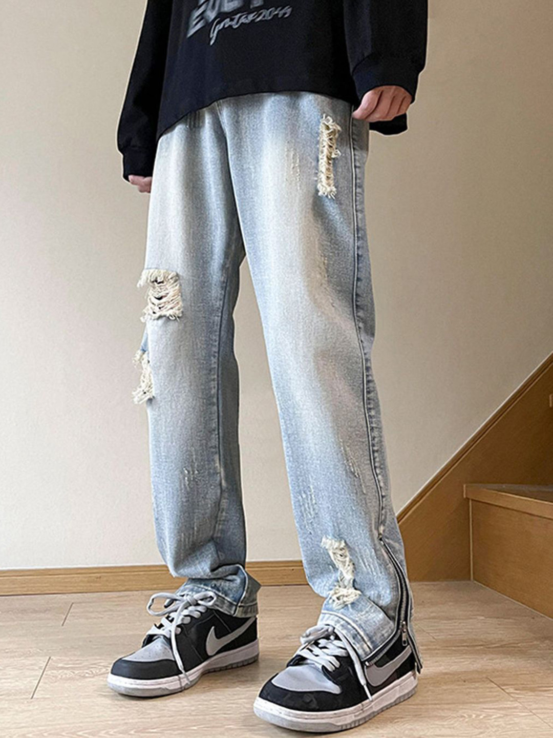 StyleCast Men Highly Distressed Light Fade Jeans