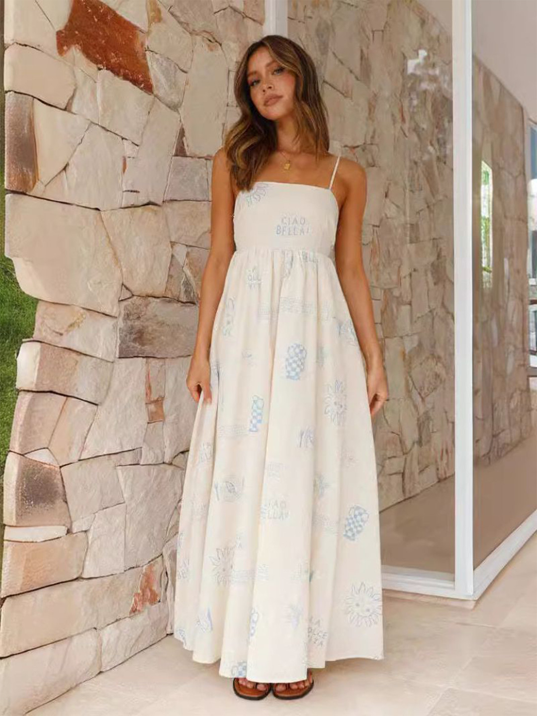 StyleCast Graphic Print Sleeveless Maxi Dress