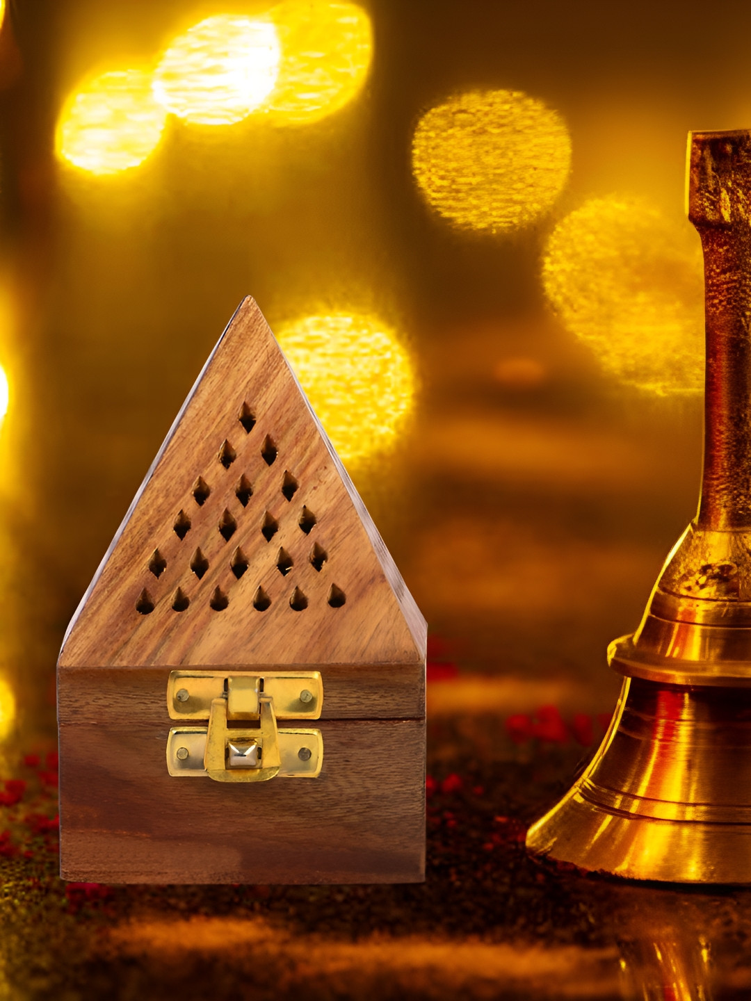 DigiRake Brown Wooden Dhoop Holder