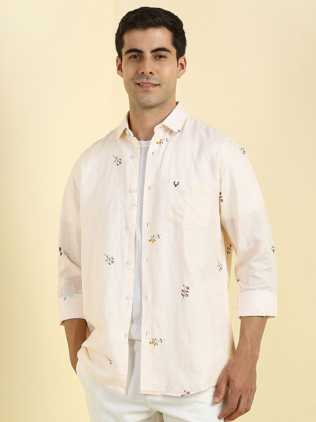 Allen Solly Floral Printed Full Sleeves Slim Fit Casual Shirts