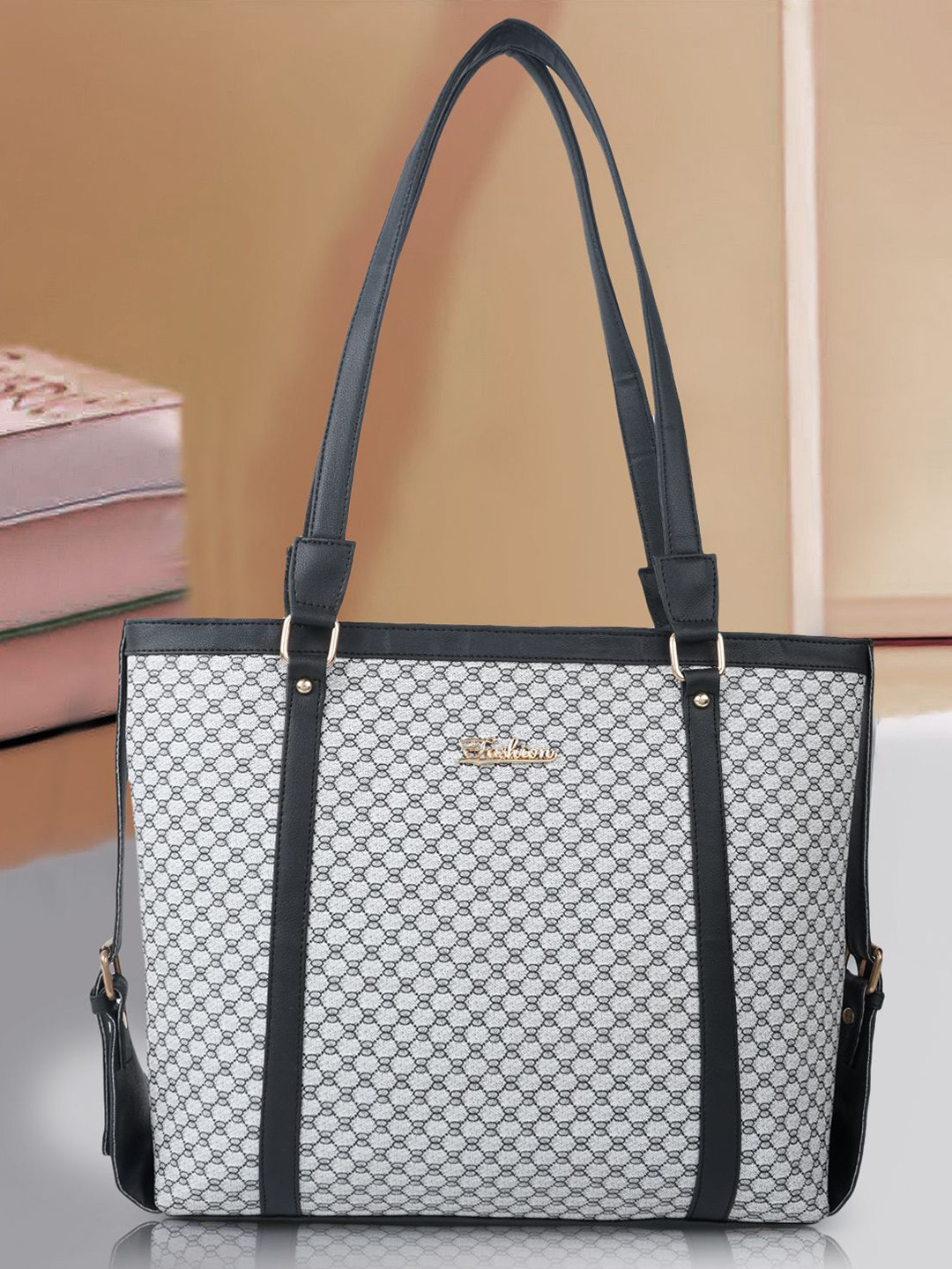 Lookout fashion Oversized Structured Shoulder Bag with Quilted