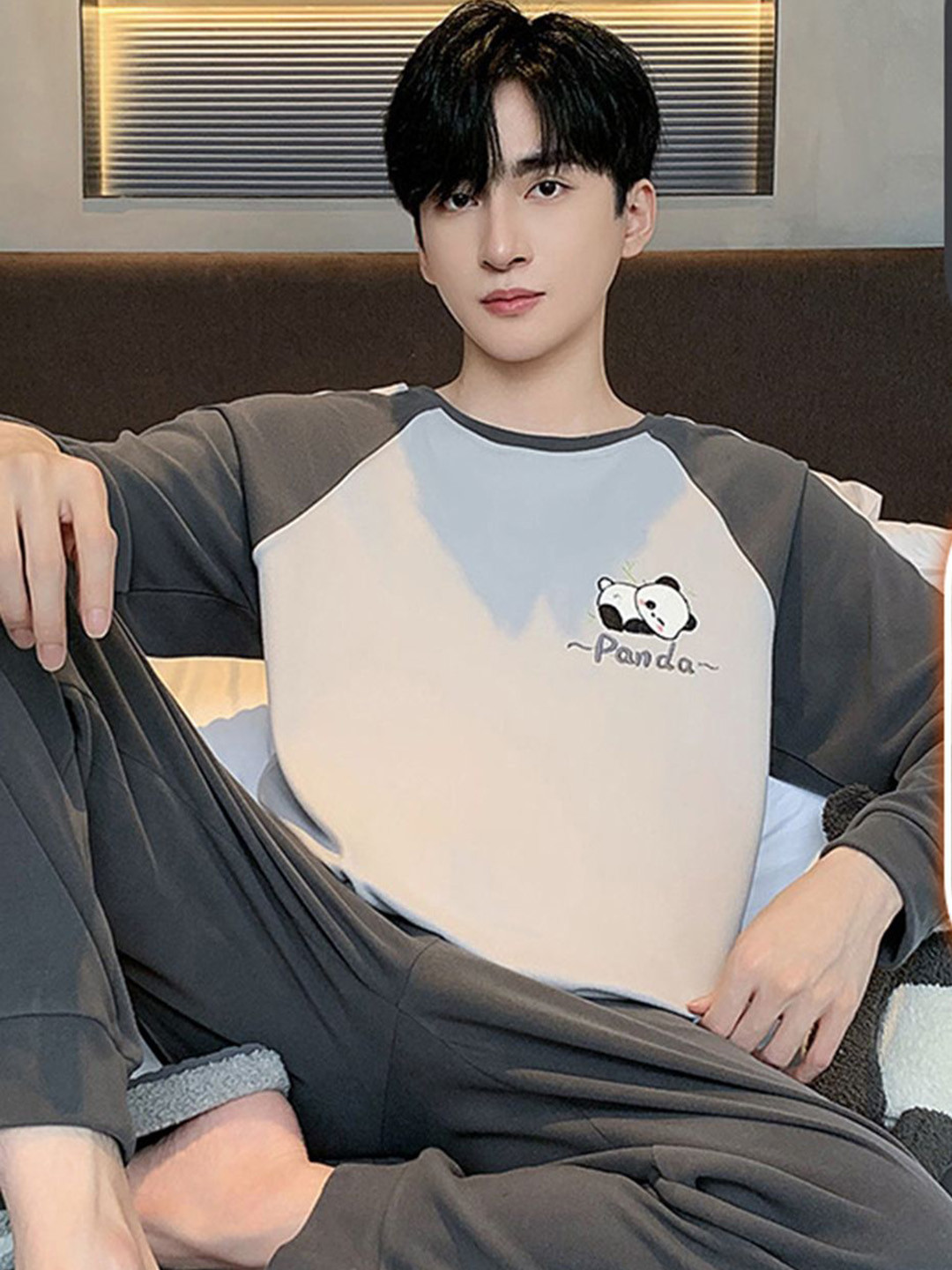 StyleCast Green & White Printed Long Sleeve T-Shirt With Joggers Night Suit