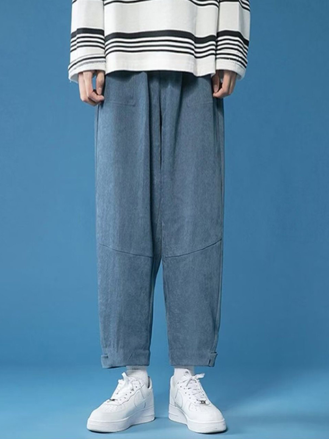 KPOP Men Loose Fit Solid Korean Pants