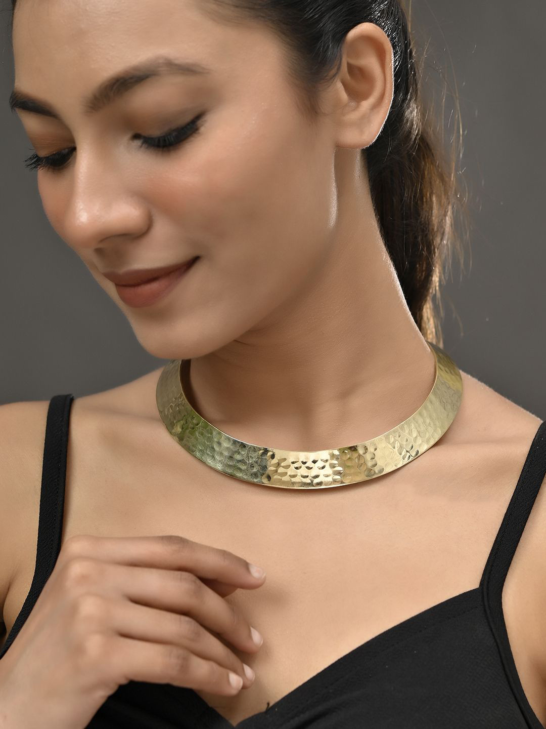 Silvermerc Designs Gold-Plated Hammered Necklace