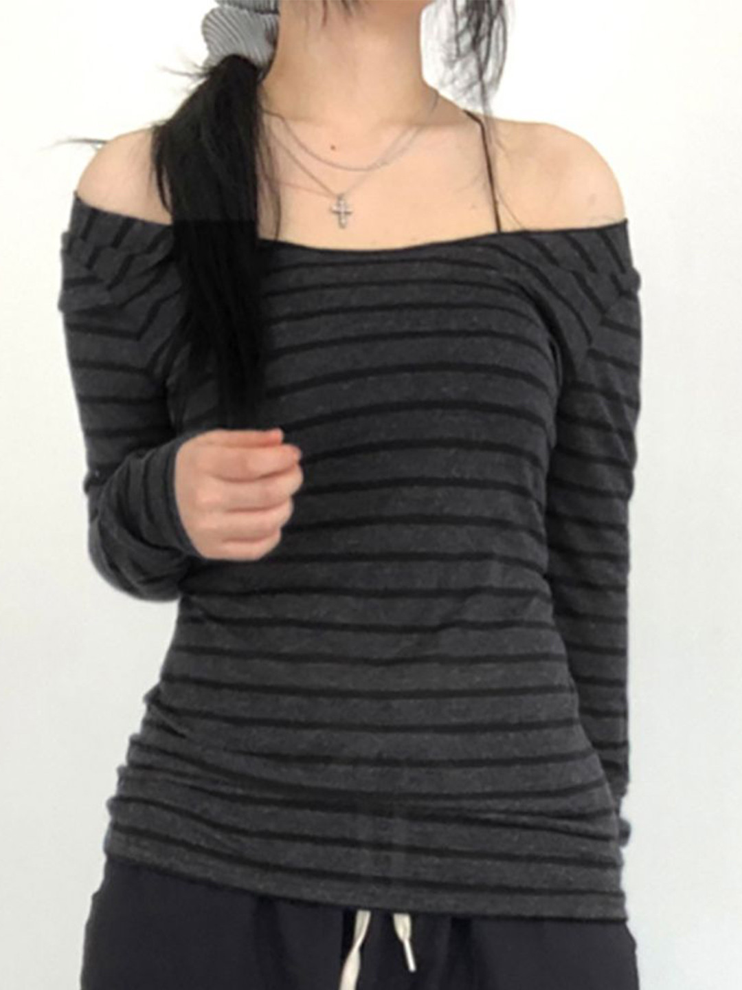 StyleCast x Revolte Women Off-Shoulder Striped Top