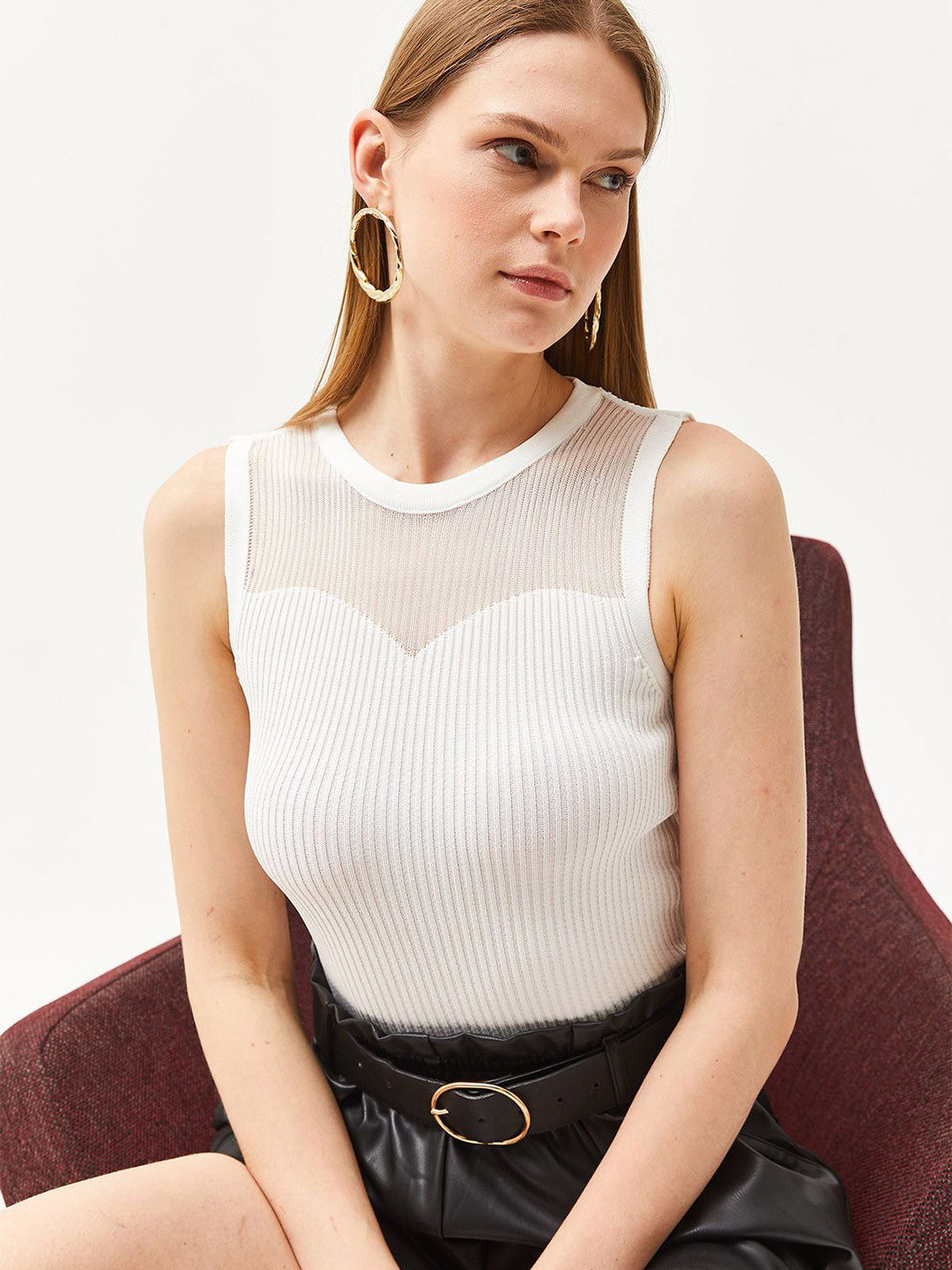 Olalook Women Solid Self Design Tops