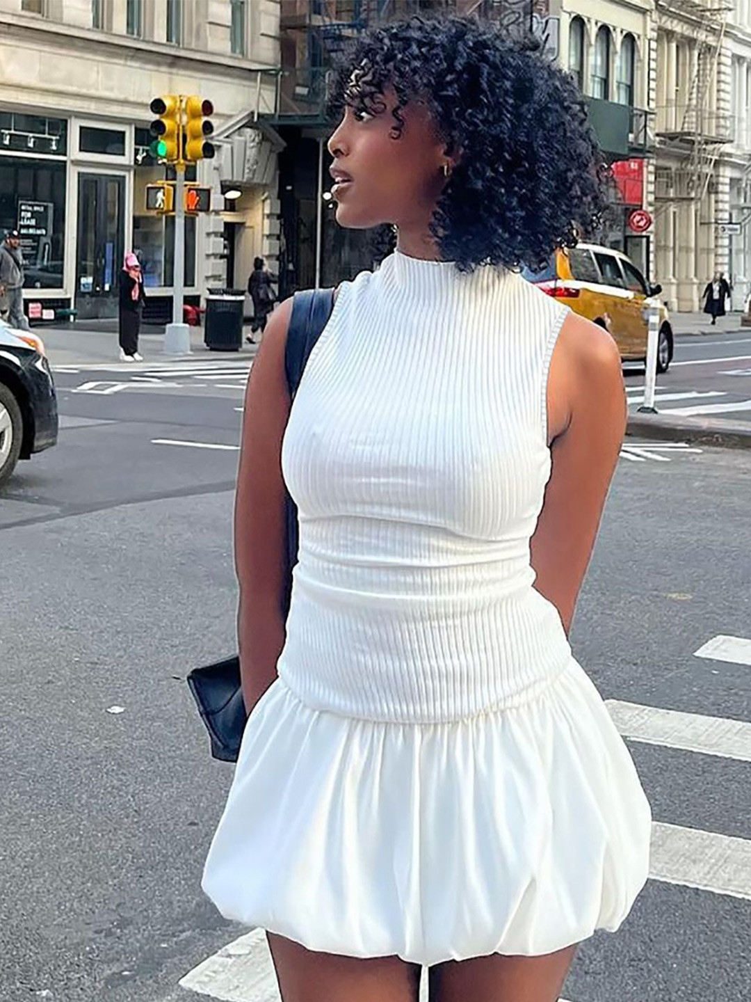 StyleCast x Revolte Women Bodycon Flounce Mini Dress
