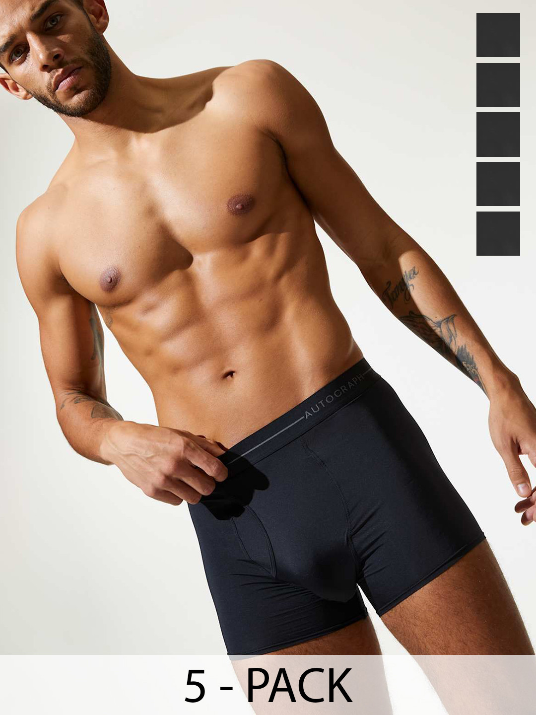 Marks & Spencer Men Pack Of 5 Trunks  T145380ABLACK