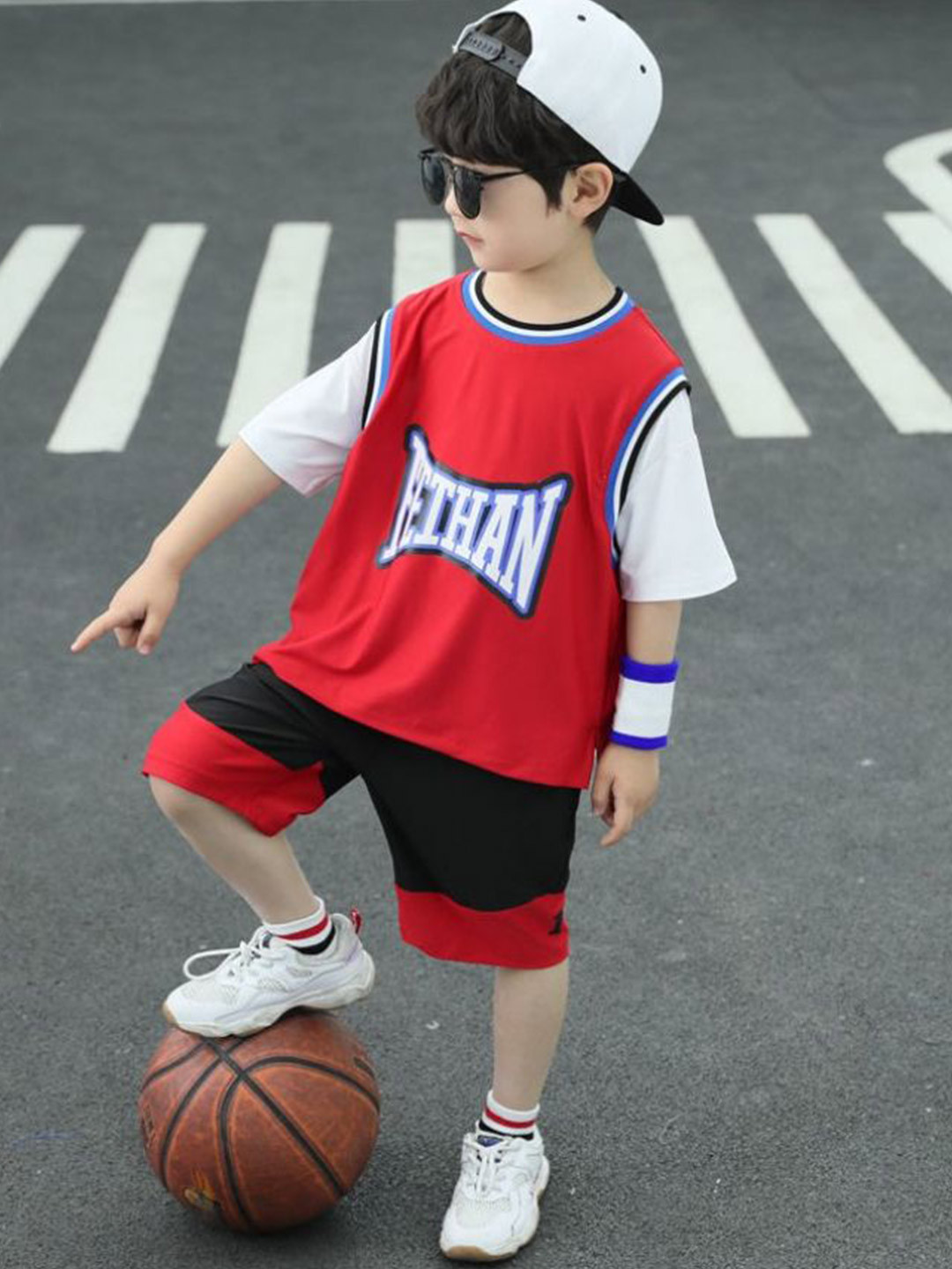 YK Boys Printed Round Neck Pure Cotton T-Shirt With Shorts