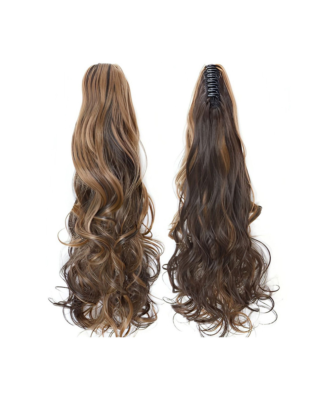 VIEWS Clip In Wavy Ponytail Lon Lasting Hair Extension- Highlighter- 20 Inches